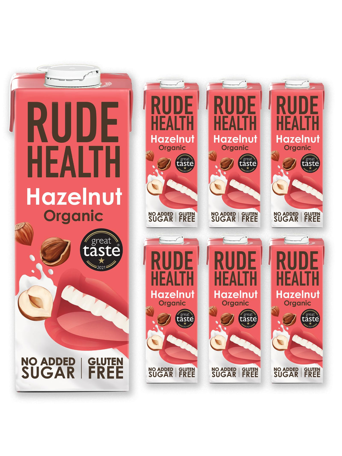 Rude Health 6 x 1 Litre Organic Oat Dairy-Alt Milk, 100% Natural Organic Drink, Lactose Free, Dairy Free & Gluten-Free, No Added Sugar, Award-Winning, Healthy & Vegan, 100% Recyclable Packaging
