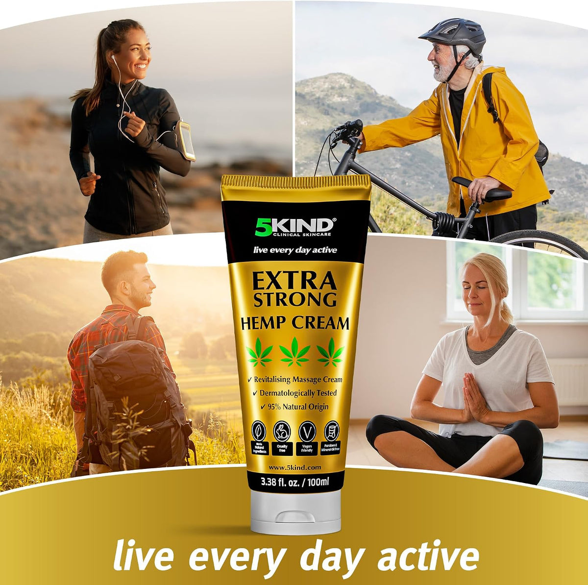 5Kind Extra Strong Hemp Cream 100ml - Hemp and Arnica Cream