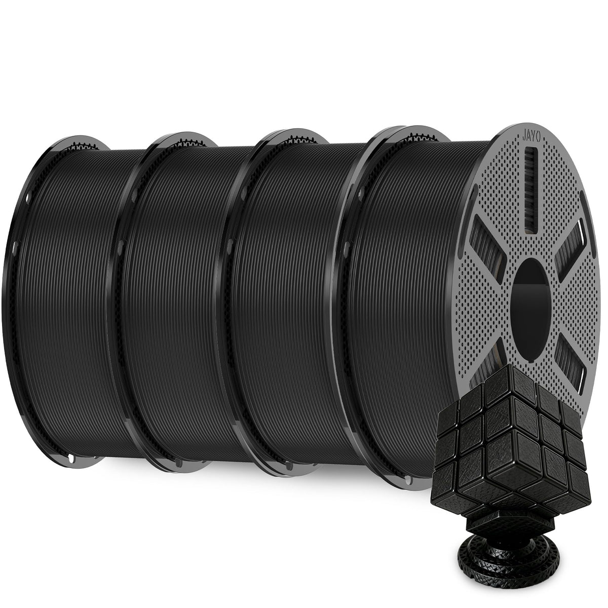 JAYO PLA+ 3D Printing Filament 1.75 mm, 1.1KG (2.4lbs) Spool Black
