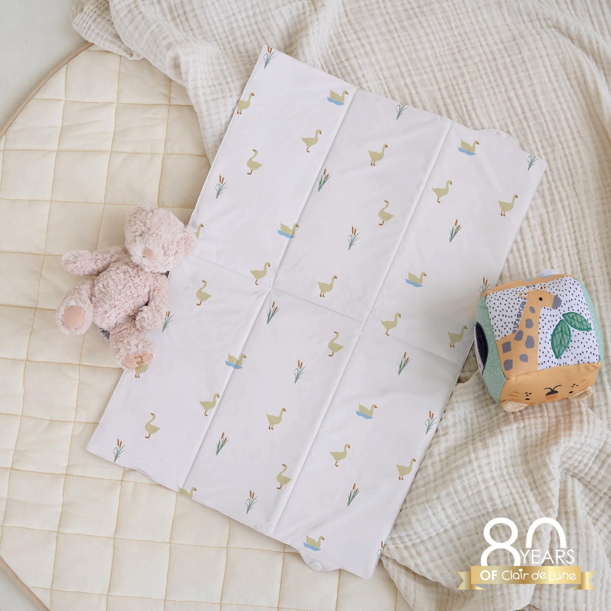 Clair de Lune Jungle Dream Foldable Changing Mat, Easy Clean Soft Water Resistant Travel Pad 60 x 34 cm