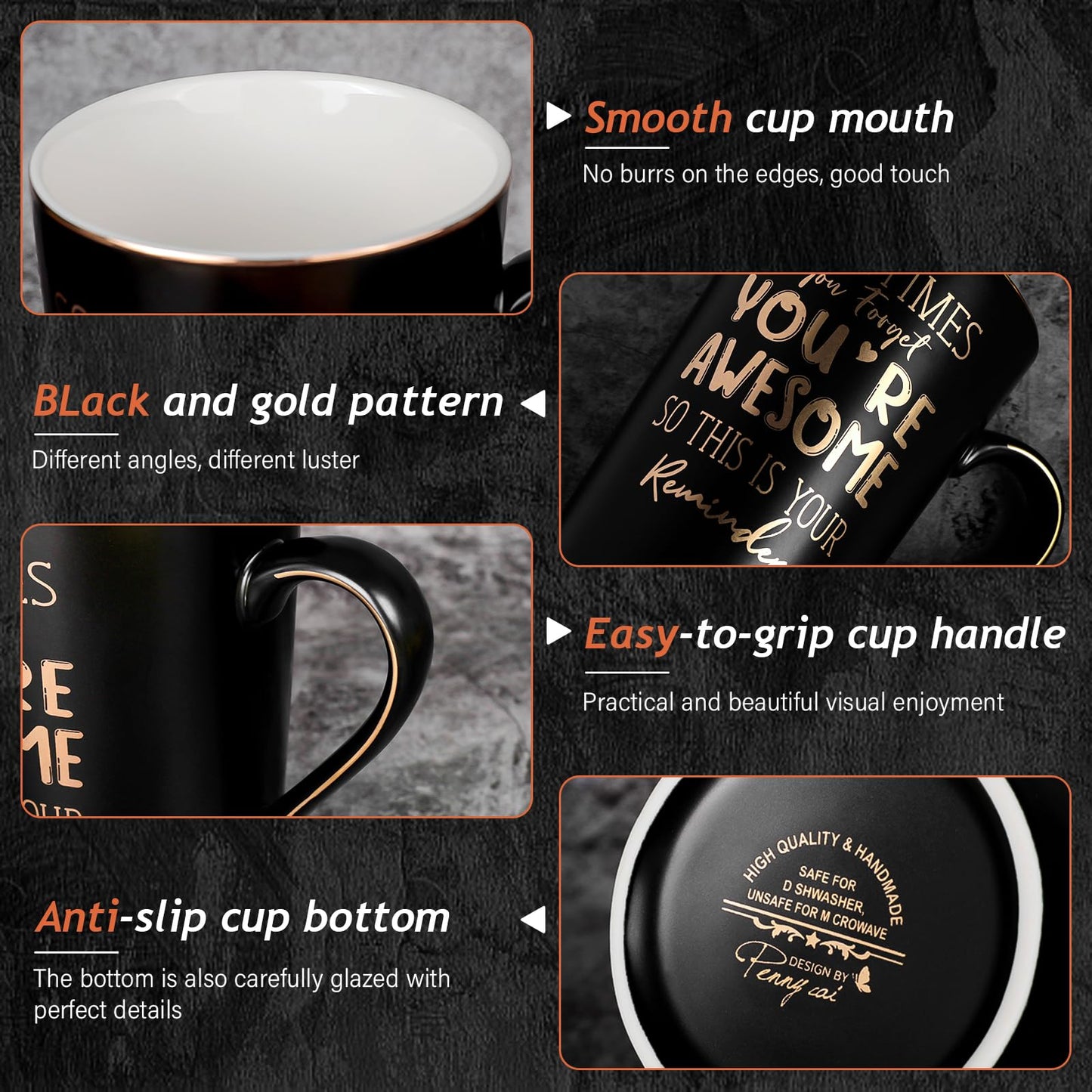 Unique Teacher Appreciation Gifts for Women - Best Teacher Gifts for Teachers, 14oz Pink Marble Ceramic Coffee Mug Printed with Gold, Retirement Birthday Graduation Ideas, End of The Year, Gift Boxed