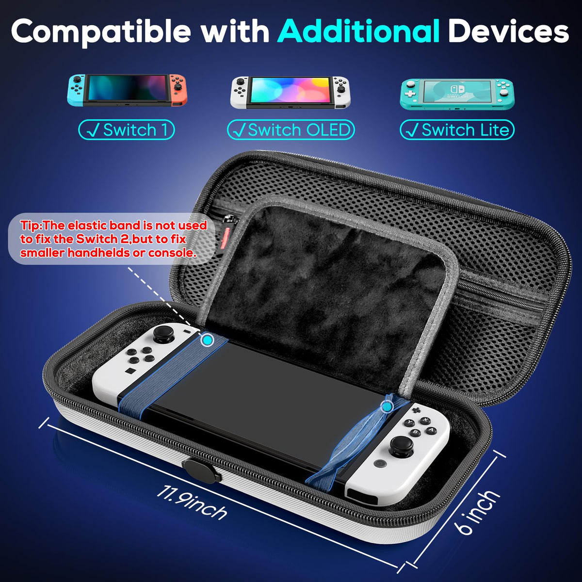 Case for Nintendo Switch 2, Travel Case with Charging Hole and 10 Game Card