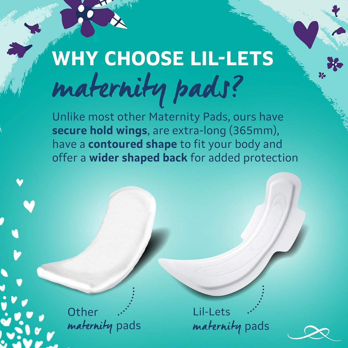 Lil-Lets Maternity Pads, Extra Long Maxi Thick Towels, With Wings, Postpartum/After Birth Essential, 3 Packs of 10 (30 towels), Packing May Vary