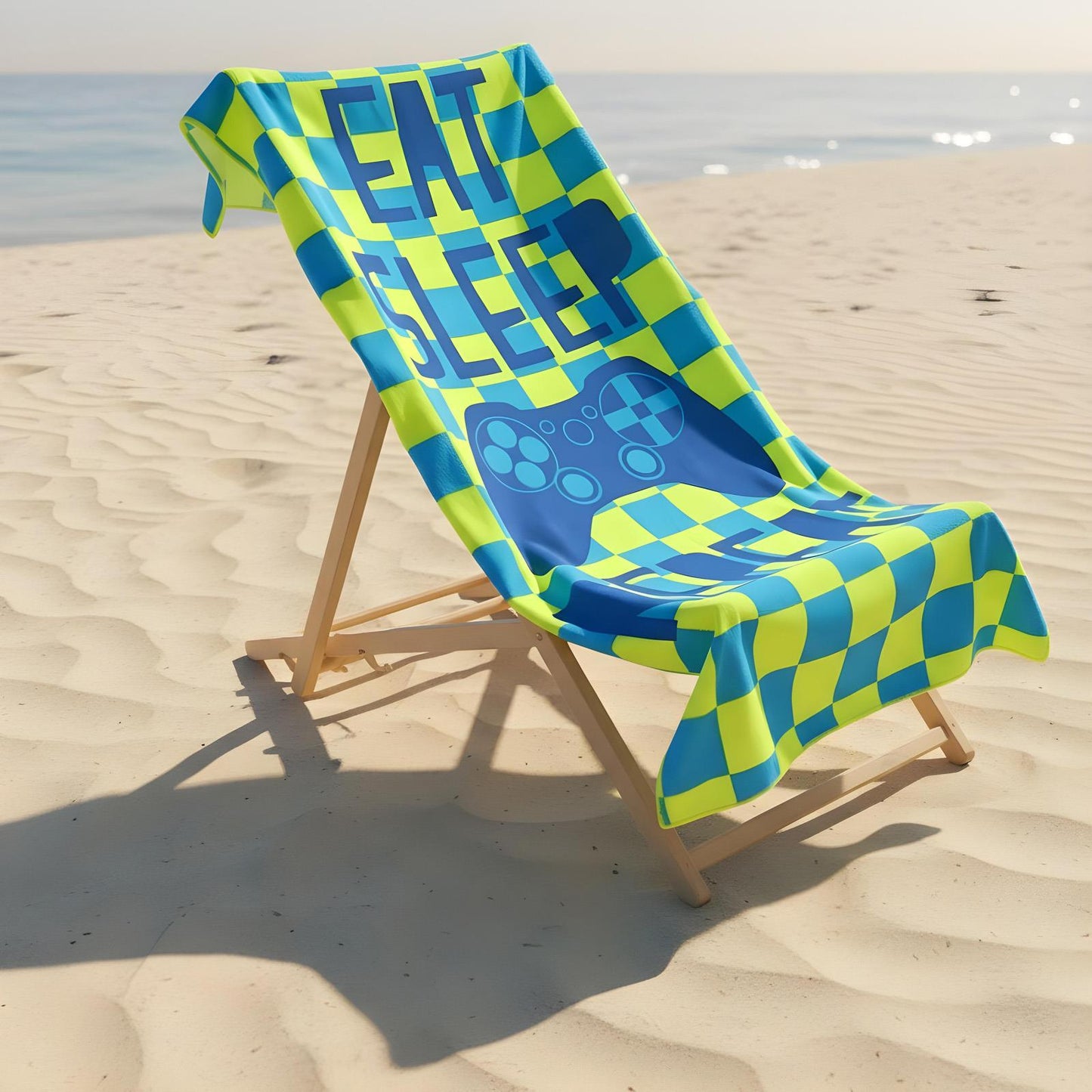 OHS Slogan Beach Towel Printed Quick Dry Summer Travel Microfibre Absorbent Swim