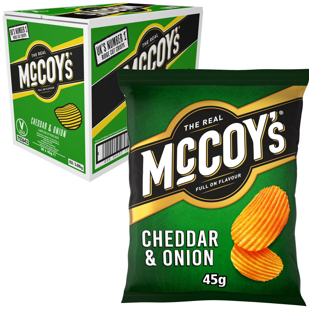 McCoy's Sizzling King Prawn Multipack Crisps 6 Pack (Multipack BOX of 20) - Fully loaded with flavour, iconic ridged crisp, unmistakable crunch
