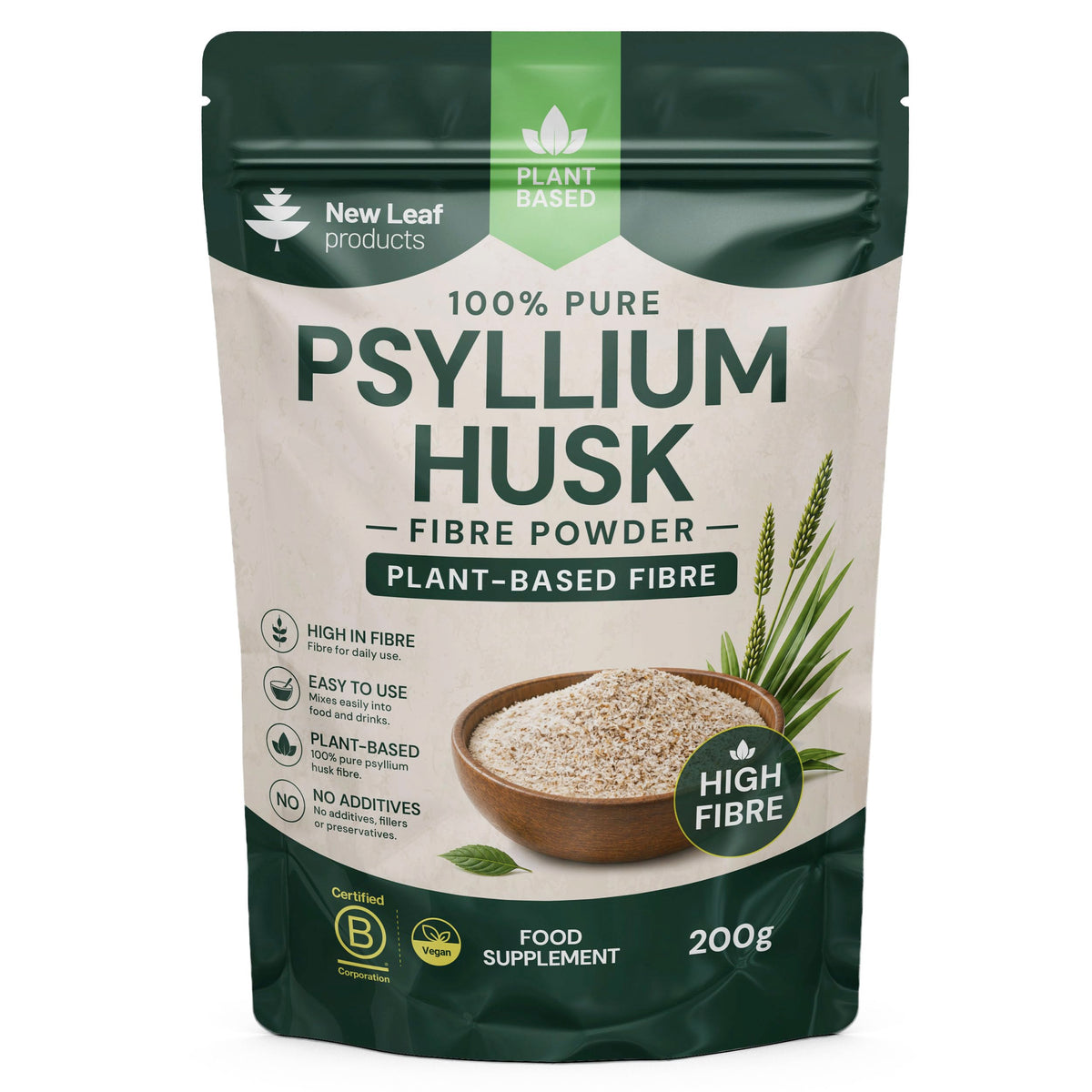 New Leaf Psyllium Husk 4000mg Fibre Supplement 120 Capsules