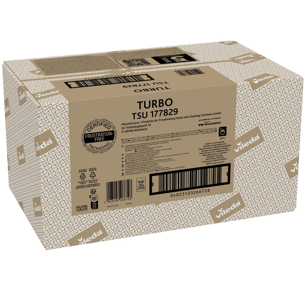 Vileda Turbo 2in1 Spin Mop & Bucket Set with Foot Pedal and Extra Refill