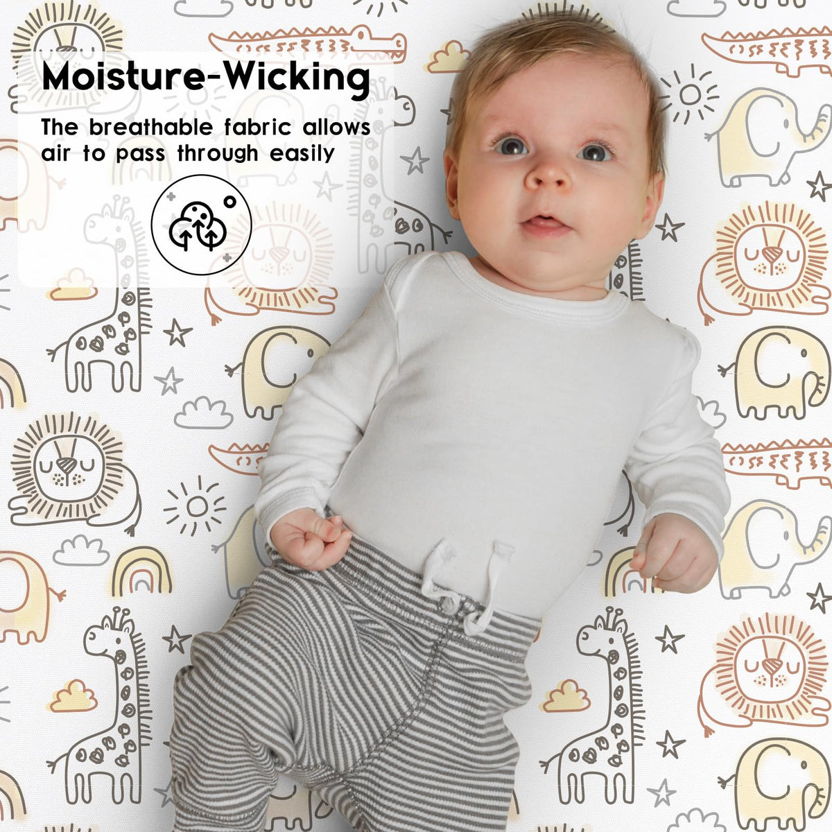 Yoofoss Moses Basket Sheets 41 x 84 cm, Fitted Soft & Breathable Microfiber Pram Sheet for Newborn Baby Boy and Girl, Crib Bassinet Mattress Protector Snuzpod Bedside 2 Pack