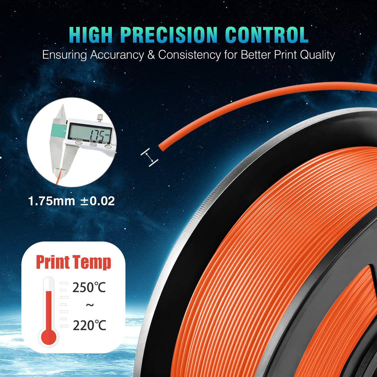SUNLU PETG Filament 1.75mm, 1KG Spool, Roasted Chestnut