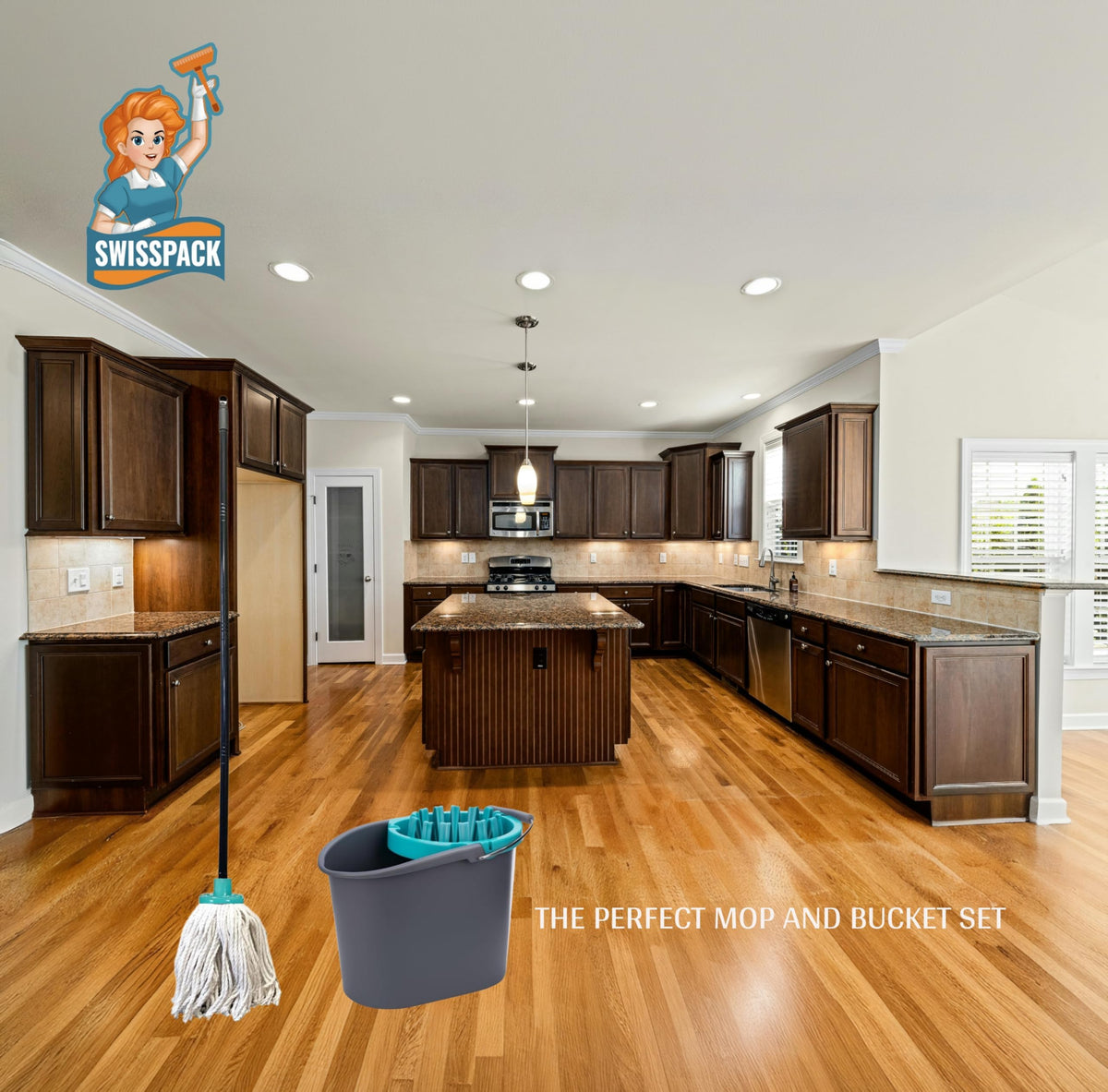 MOP AND BUCKET (3 HEADS ONLY)