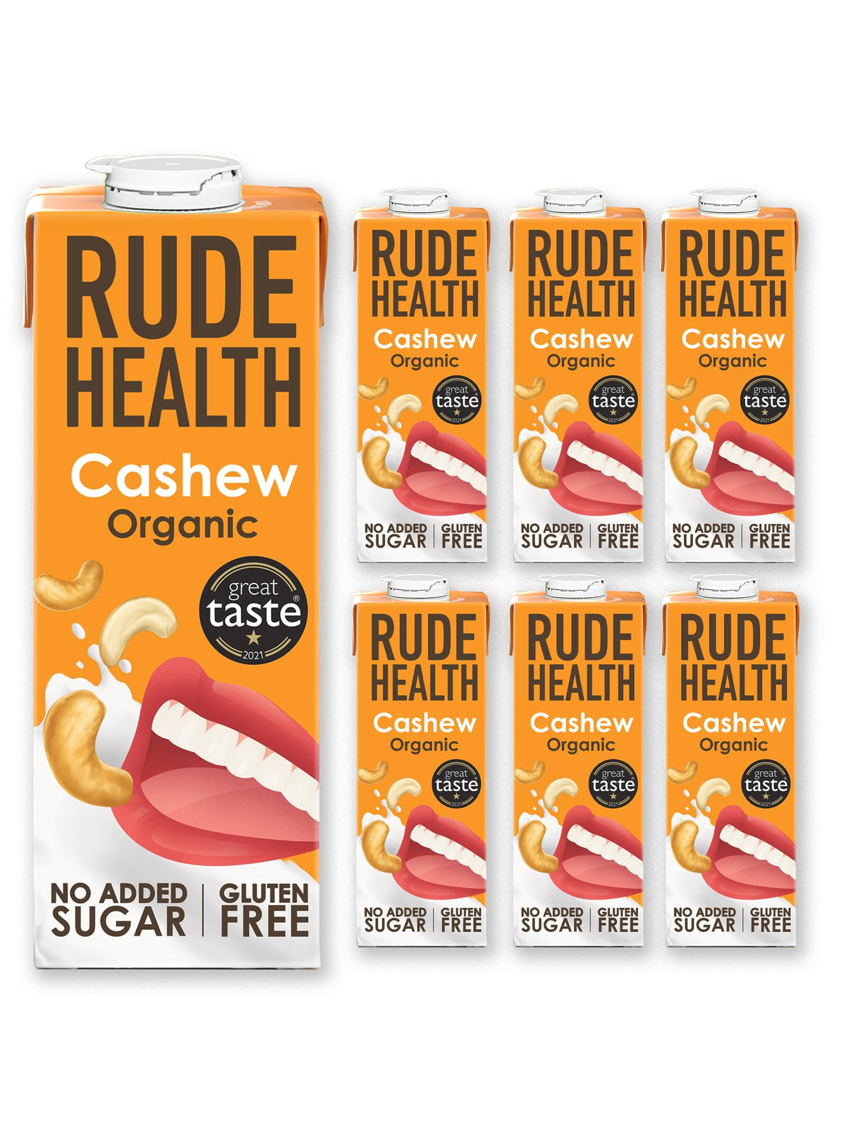 Rude Health 6 x 1 Litre Organic Oat Dairy-Alt Milk, 100% Natural Organic Drink, Lactose Free, Dairy Free & Gluten-Free, No Added Sugar, Award-Winning, Healthy & Vegan, 100% Recyclable Packaging