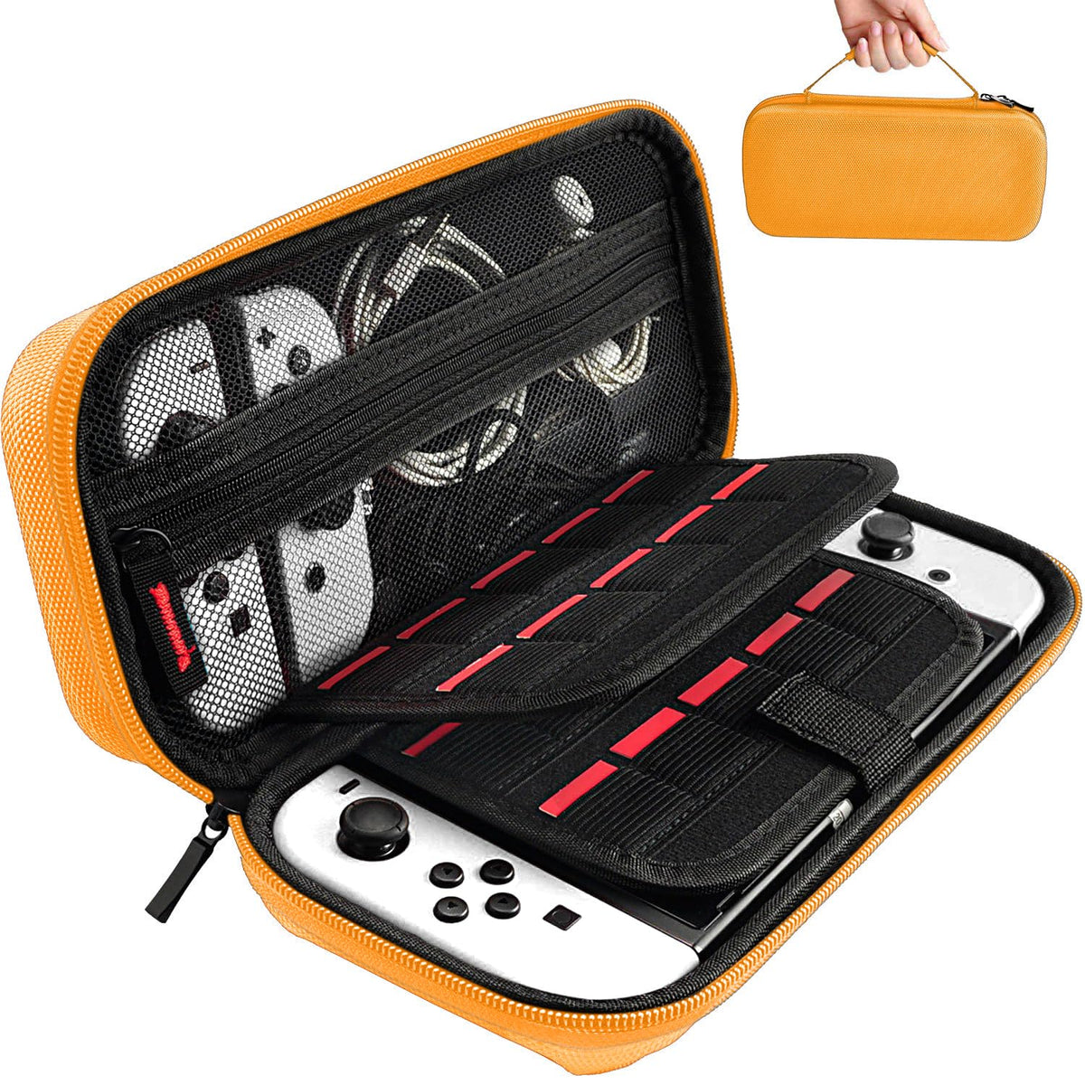 daydayup Switch 2 Carry Case Compatible with Nintendo Switch 2, with 24 Games Cartridges Protective Hard Shell Travel Carrying Case Pouch for Switch 2 Console & Accessories,Black