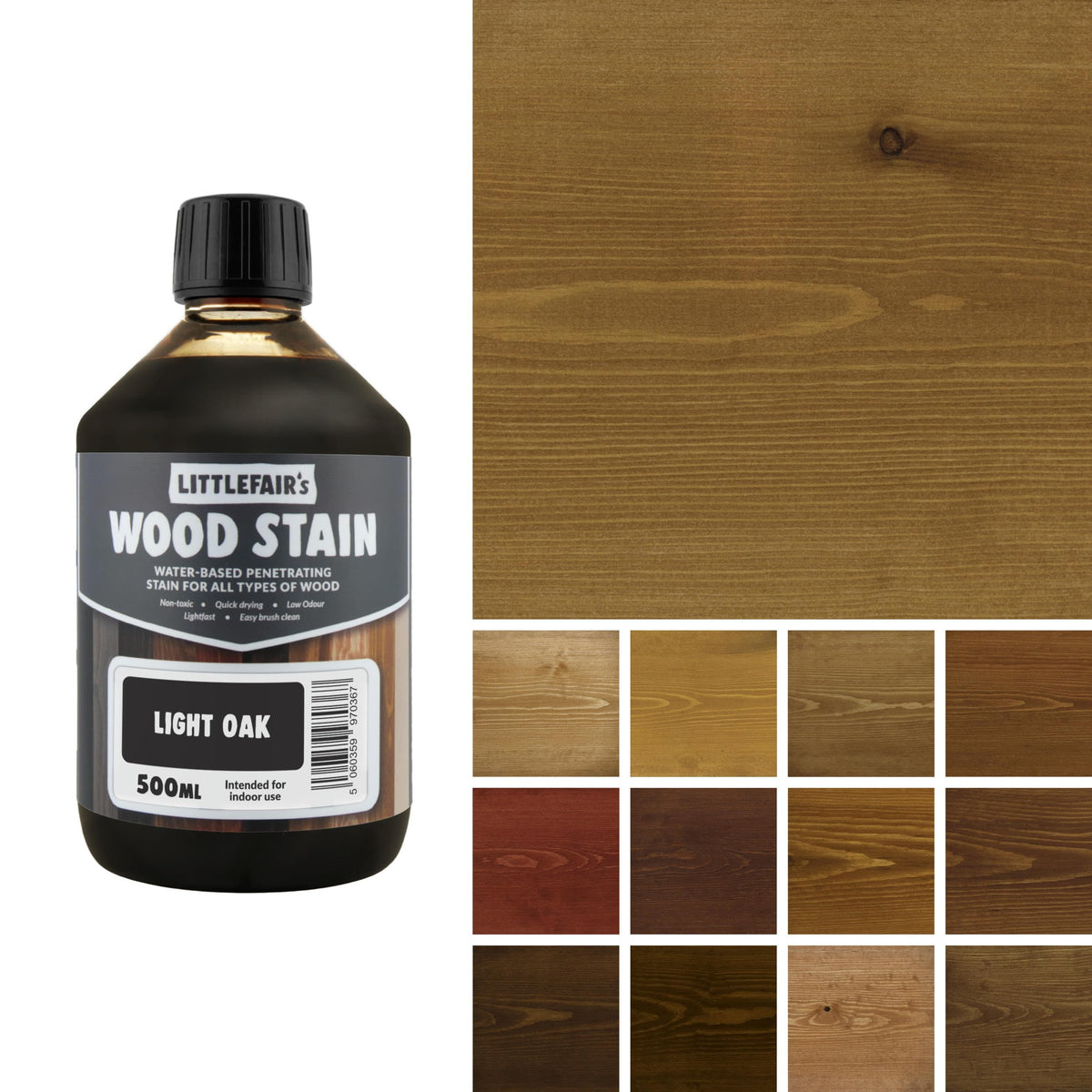 Littlefair's Wood Stain Water-Based - (Very Red Mahogany) – Non-Toxic, Eco-Friendly & Quick Drying - Easy-to-Apply, Concentrated Formula for All Wood Types – 15ml Tester Pot