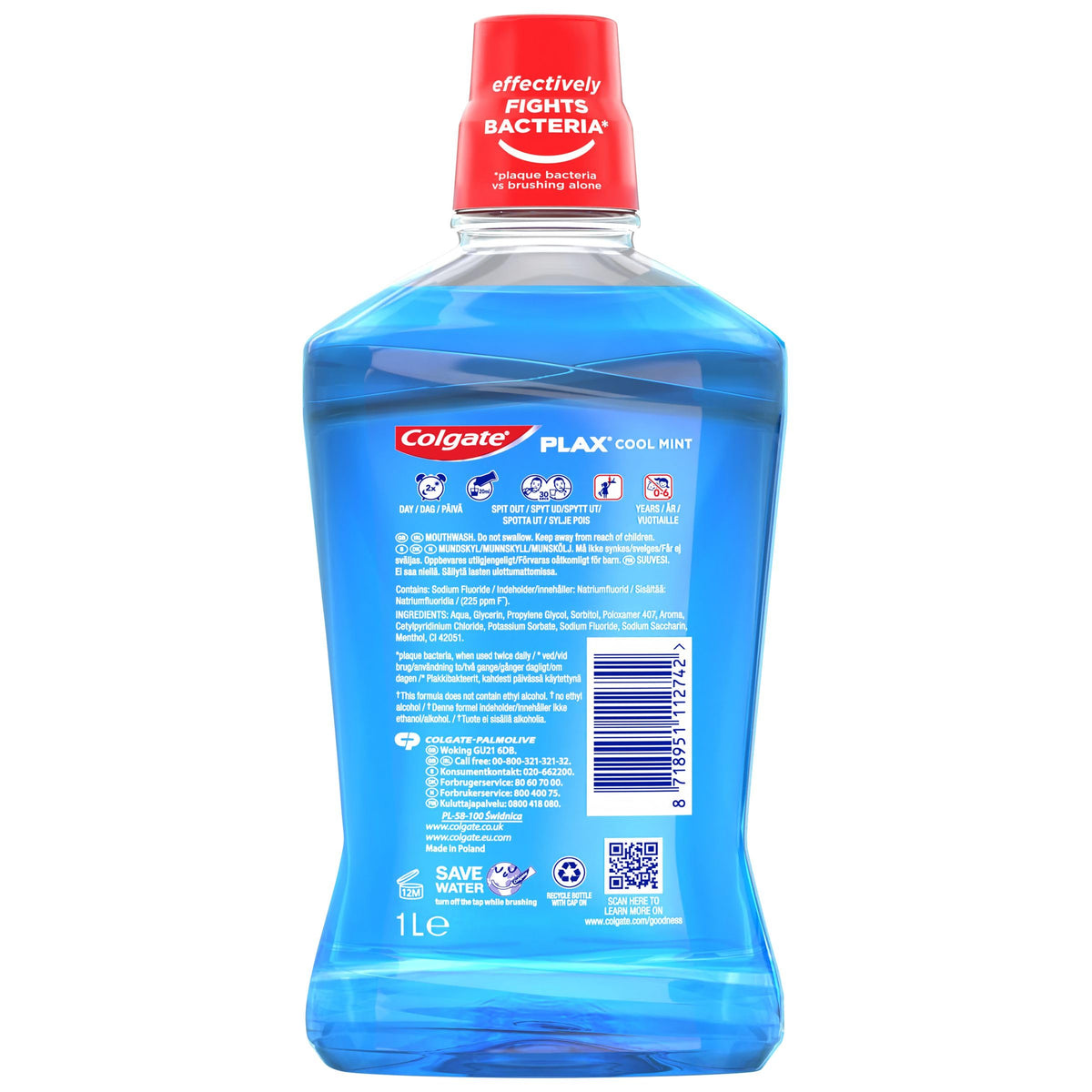 Colgate Plax Cool Mint Mouthwash for Fresh Breath, 500ml