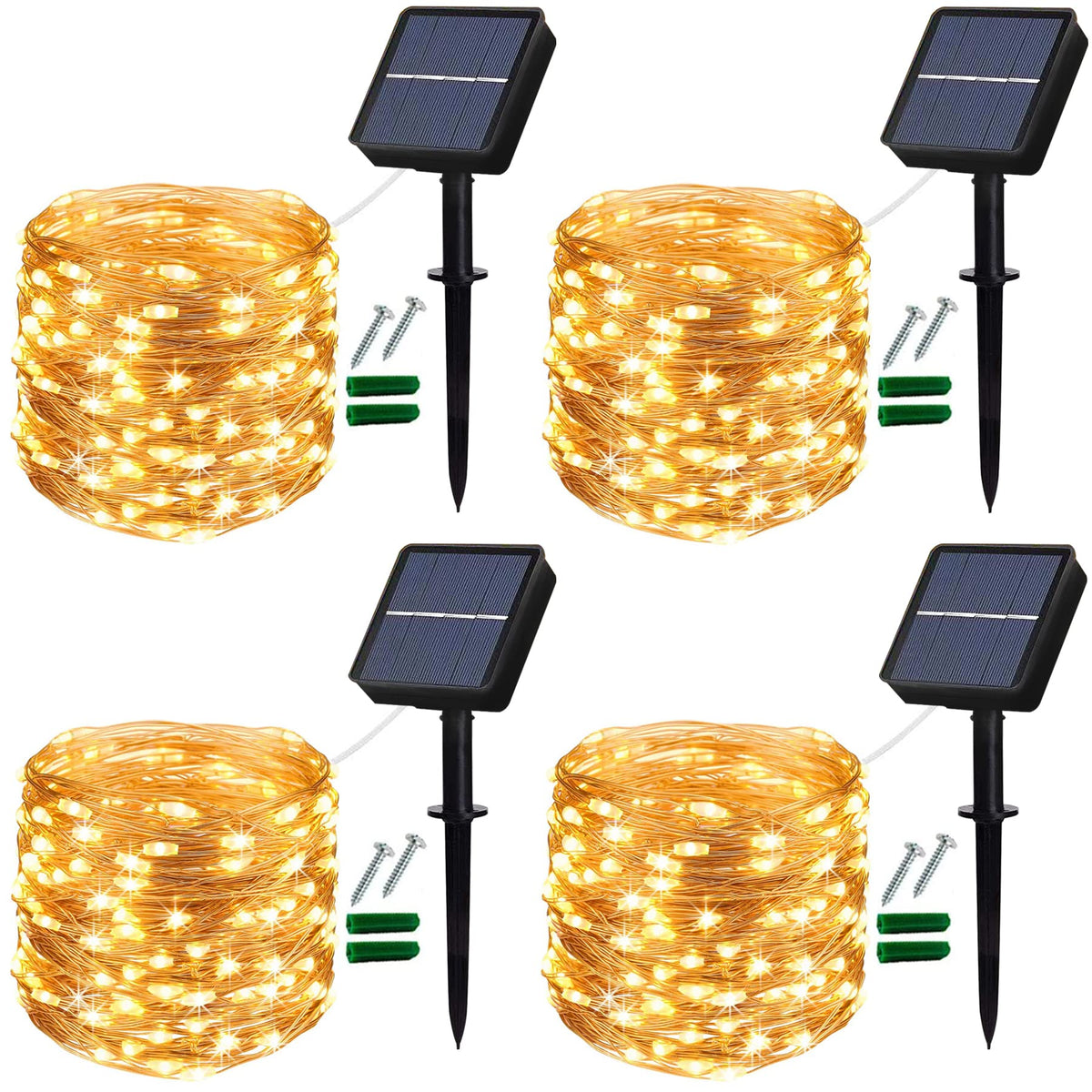 Lezonic 2Pack Solar String Lights Waterproof,12M/40Ft 120LED Garden Lights