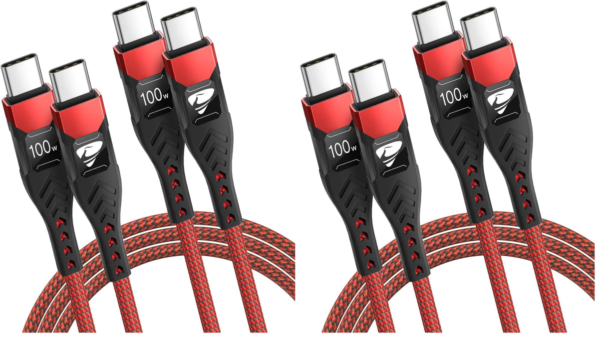 USB C to USB C, 100W 5A Fast Charging Cable [2Pack/2M] USB Type C Charger Fast Charge Lead Usbc to Usbc Cable for iPhone 15 16 17 Pro Max Plus iPad Pro MacBook Samsung Galaxy S23 S22 S24 S25 Ultra etc