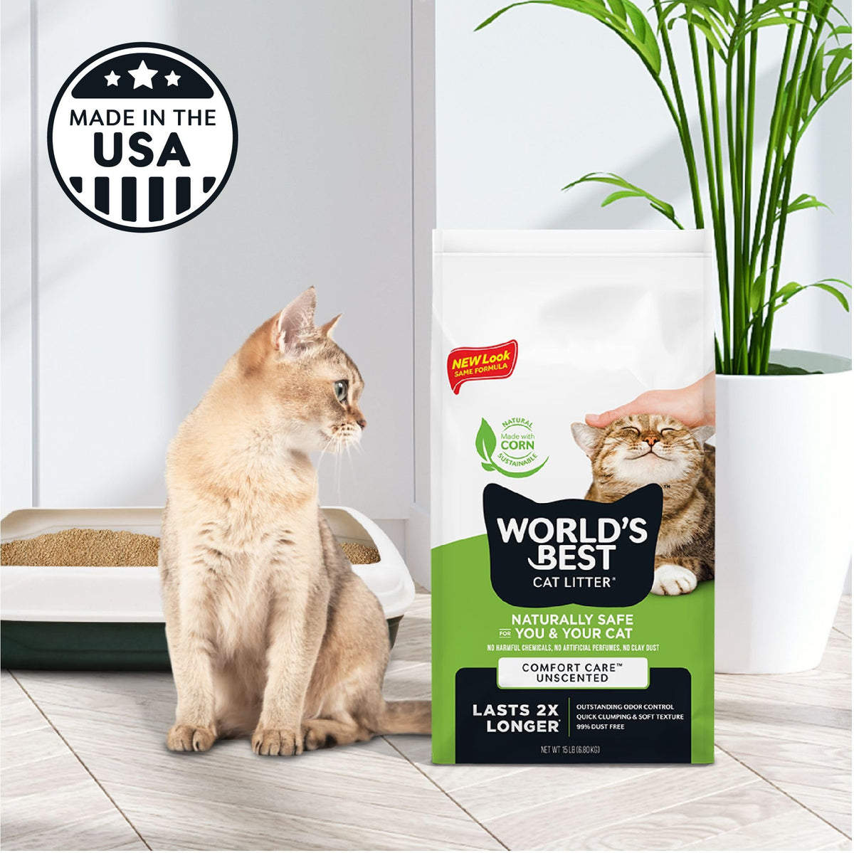 WORLD'S BEST CAT LITTER Comfort Care Unscented, 28-Pounds