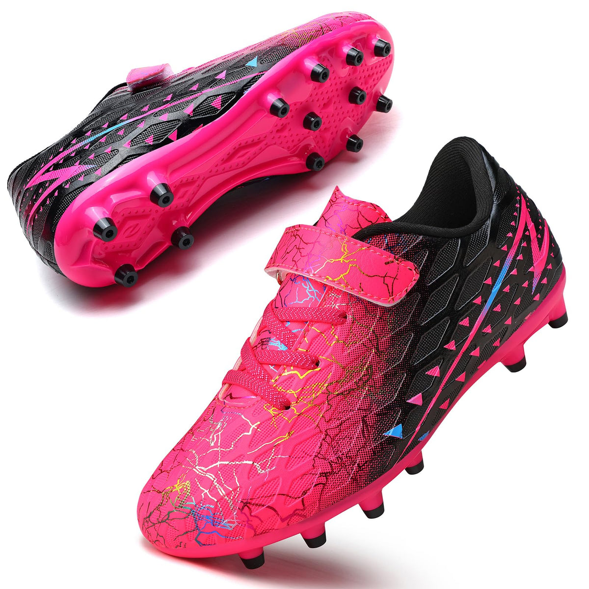 Boys Football Boots Shoes Kids Girls FG/AG Soccer Athletics Training Sport Running Shoes Profession Competition Teenager Indoor Outdoor Cleats Sneakers for Unisex