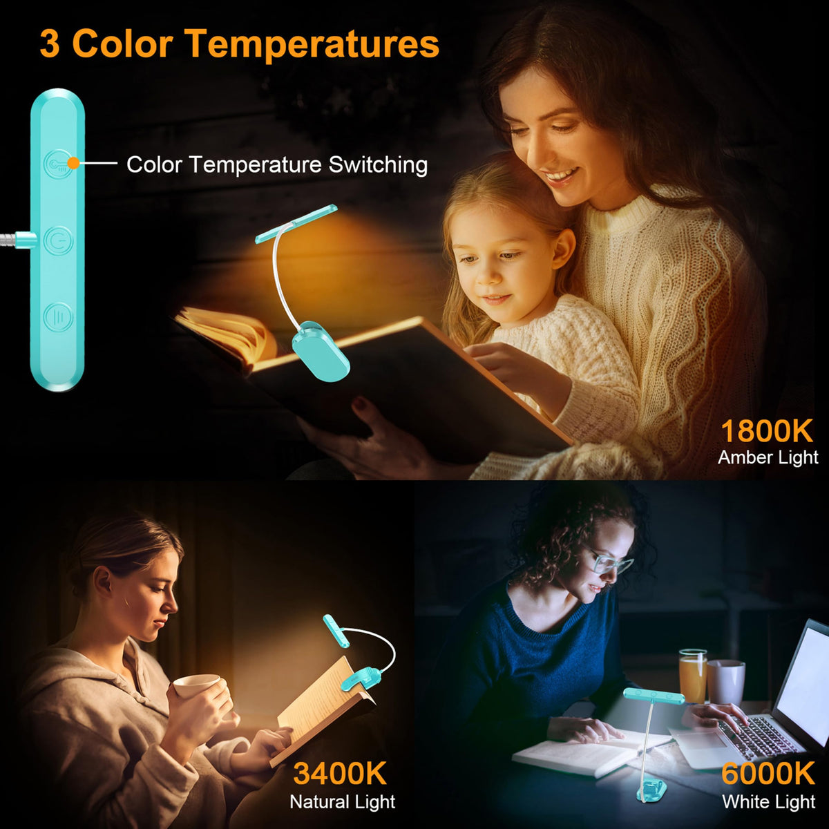 Gritin 19 LED Rechargeable Book Light for Reading in Bed - Memory Function