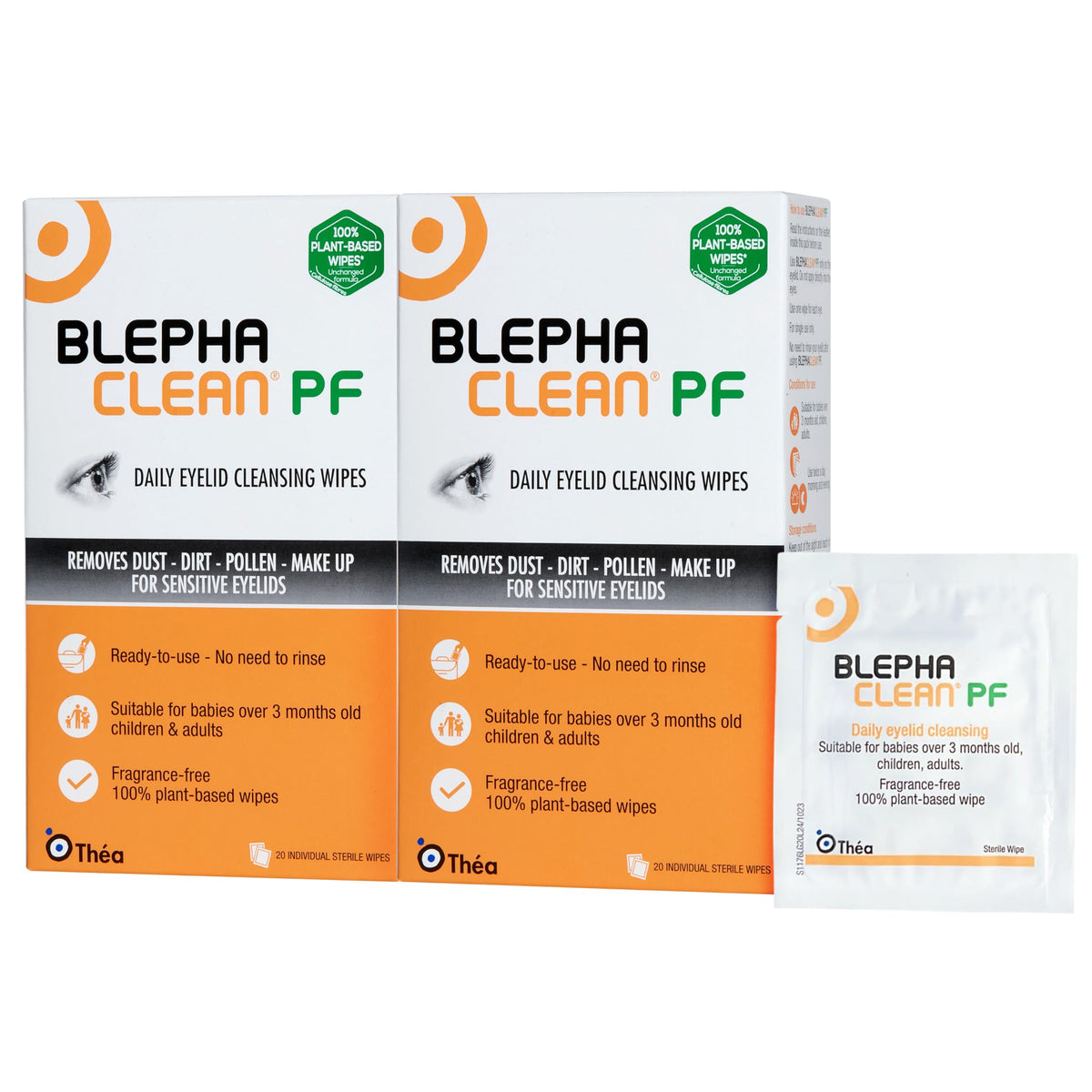 Blephaclean PF Cleansing Eyelid Wipes, for Sensitive Eyelids, 20 Wipes