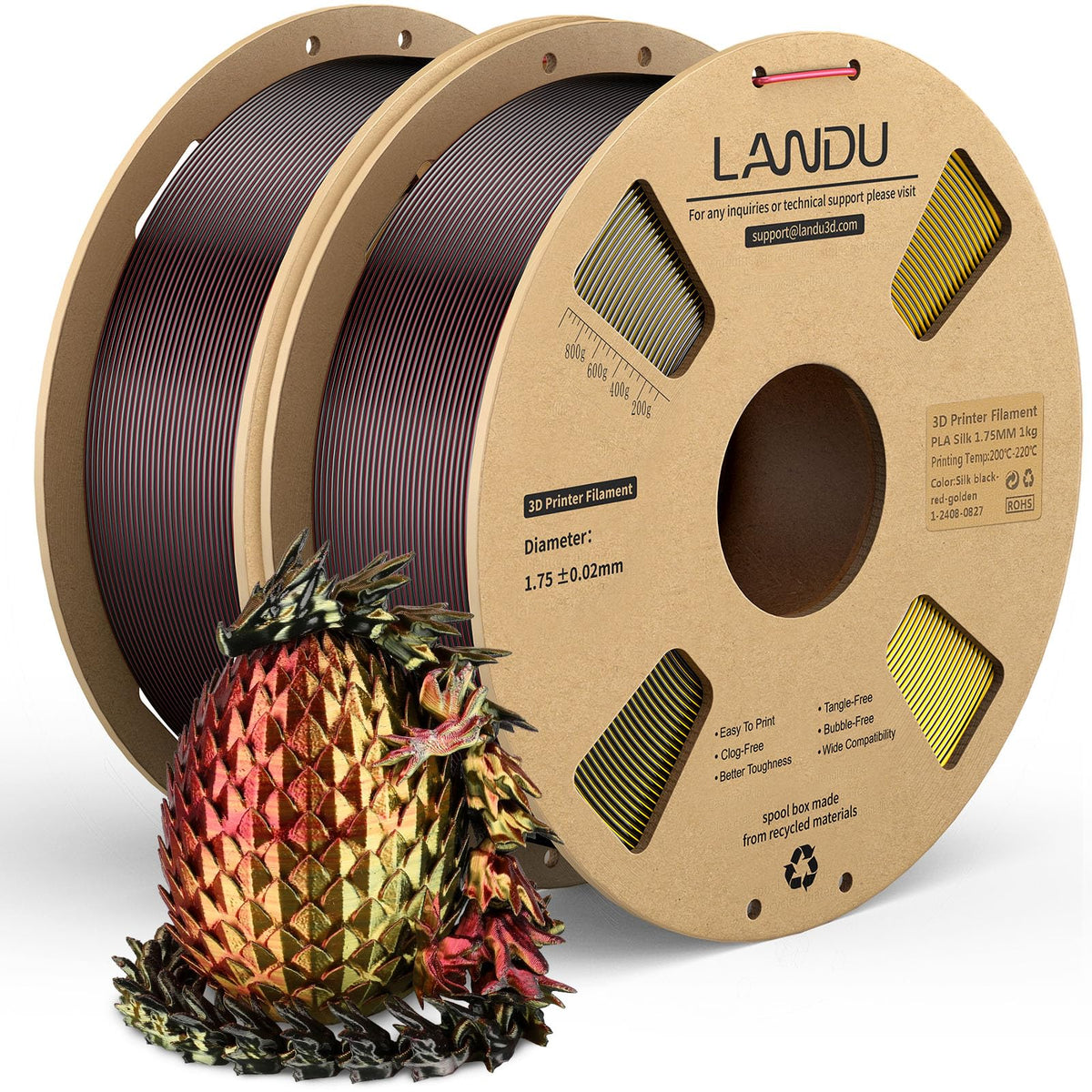 LANDU Filament Dryer 3D Printer Filament Dry Box,2 Spools Double Fast Heating Upgraded Filament Dehydrator Keeping Filaments Dry for 1.75mm/2.85mm One-Key Set for PLA PETG ABS TPU