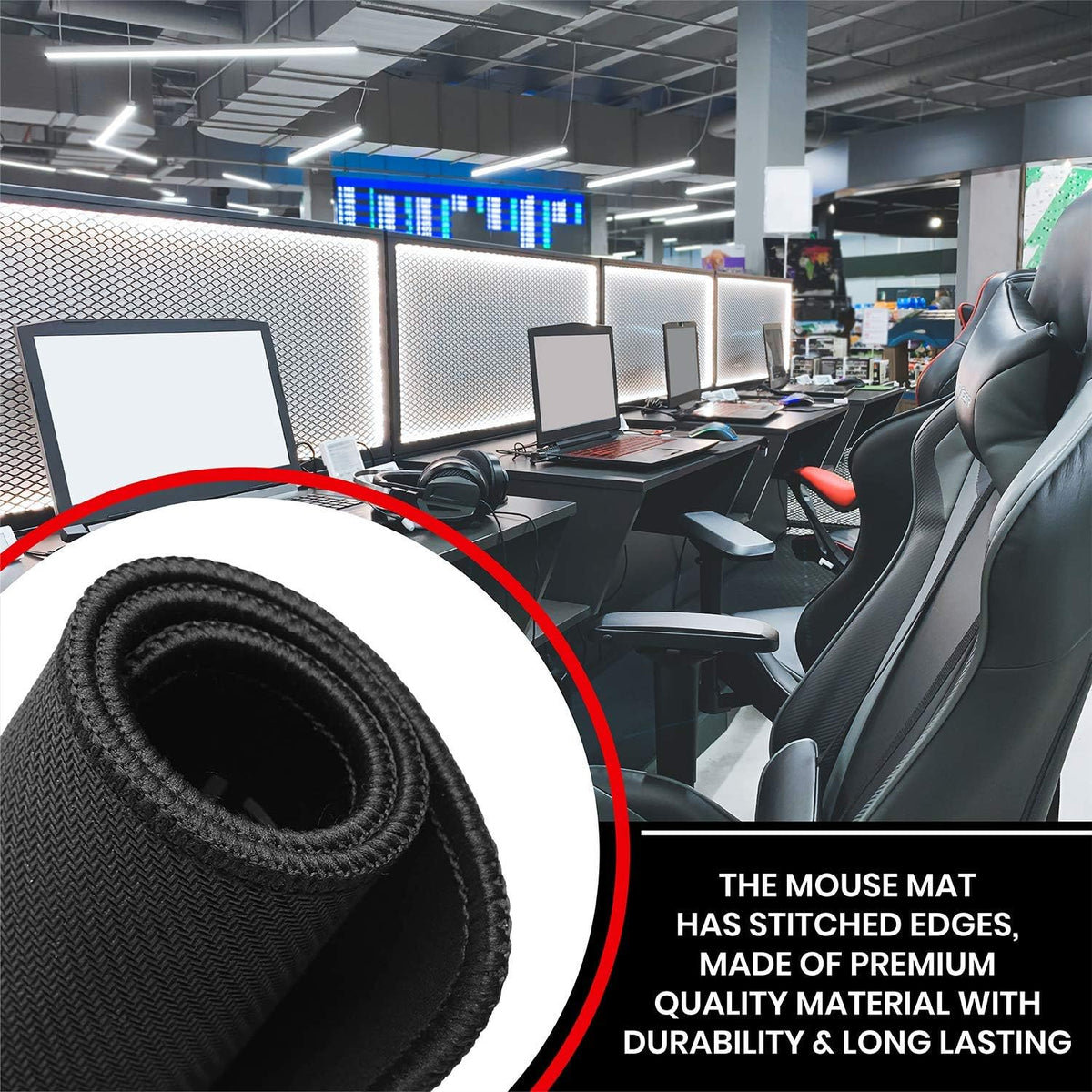 New Horrizon Gaming Mouse Pad, Mouse Mat Black, 290x210x5mm