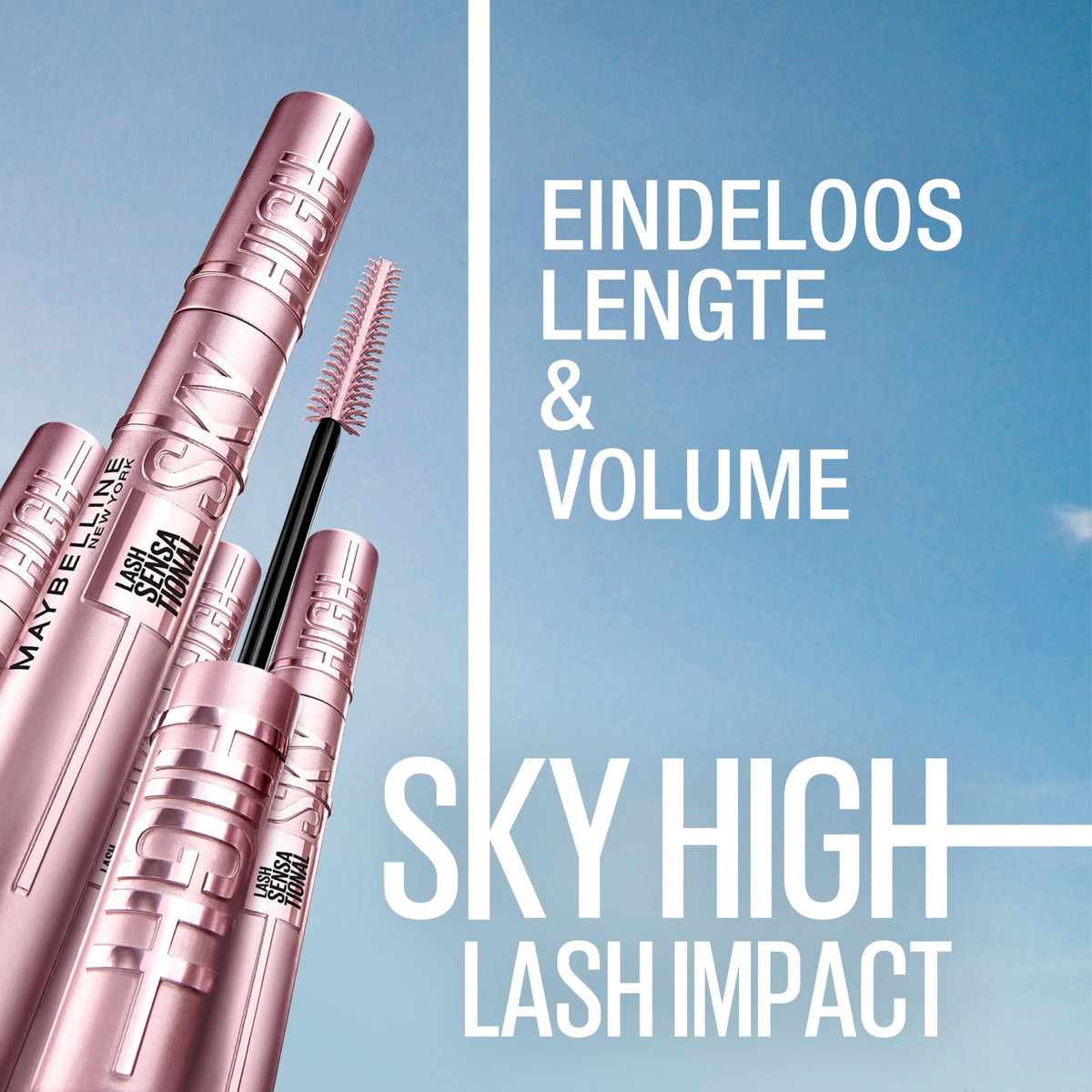 Maybelline Mascara, Lash Sensational Sky High Volumizing Thickening, Black