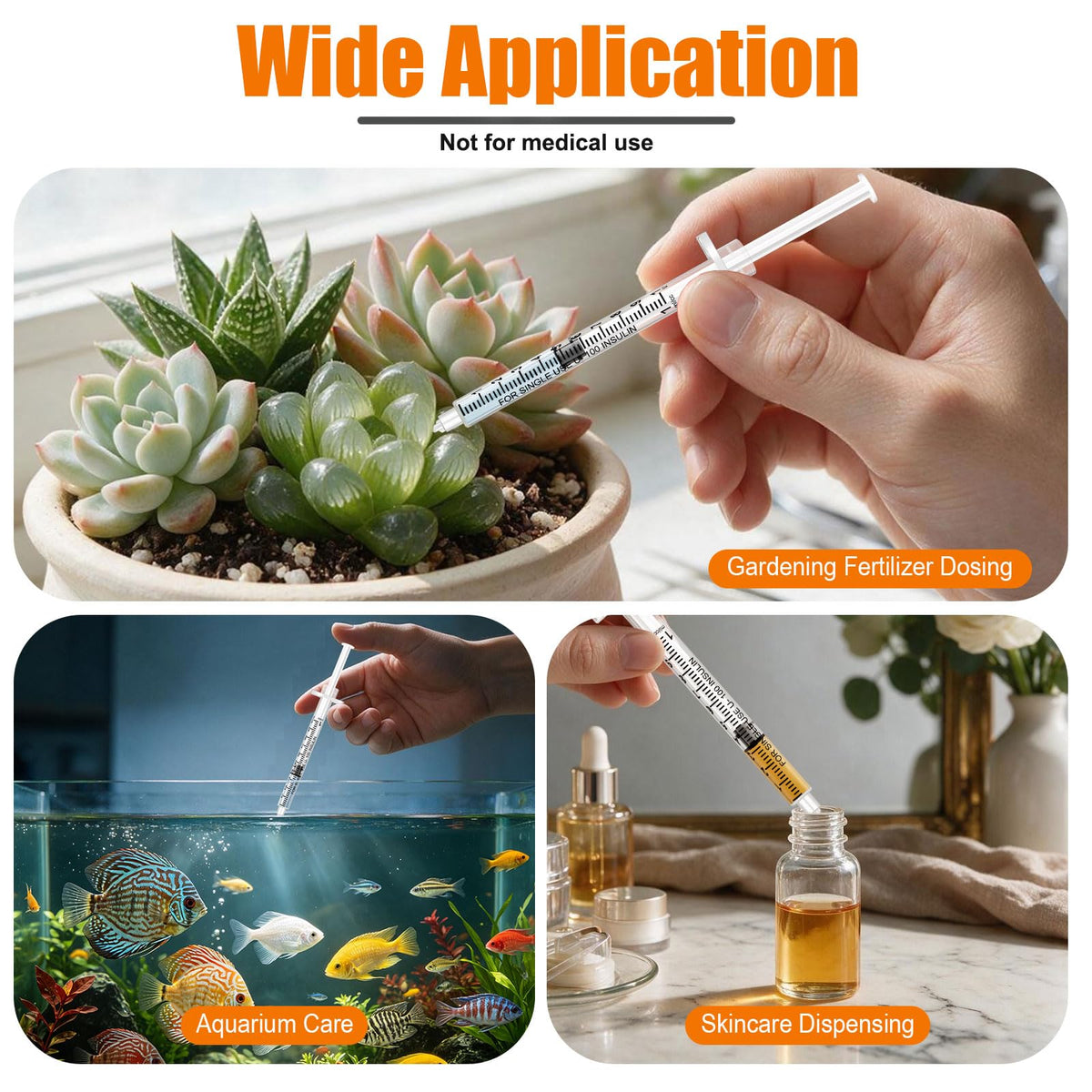 Syringes with Needle for Injections 10 Pack, 1ml 31G 8mm Single Use Injection Fine Needles, Disposable Syringe for Liquid, Individually Packaged Precision Dispensing Tools for Lab, Perfume, DIY Craft