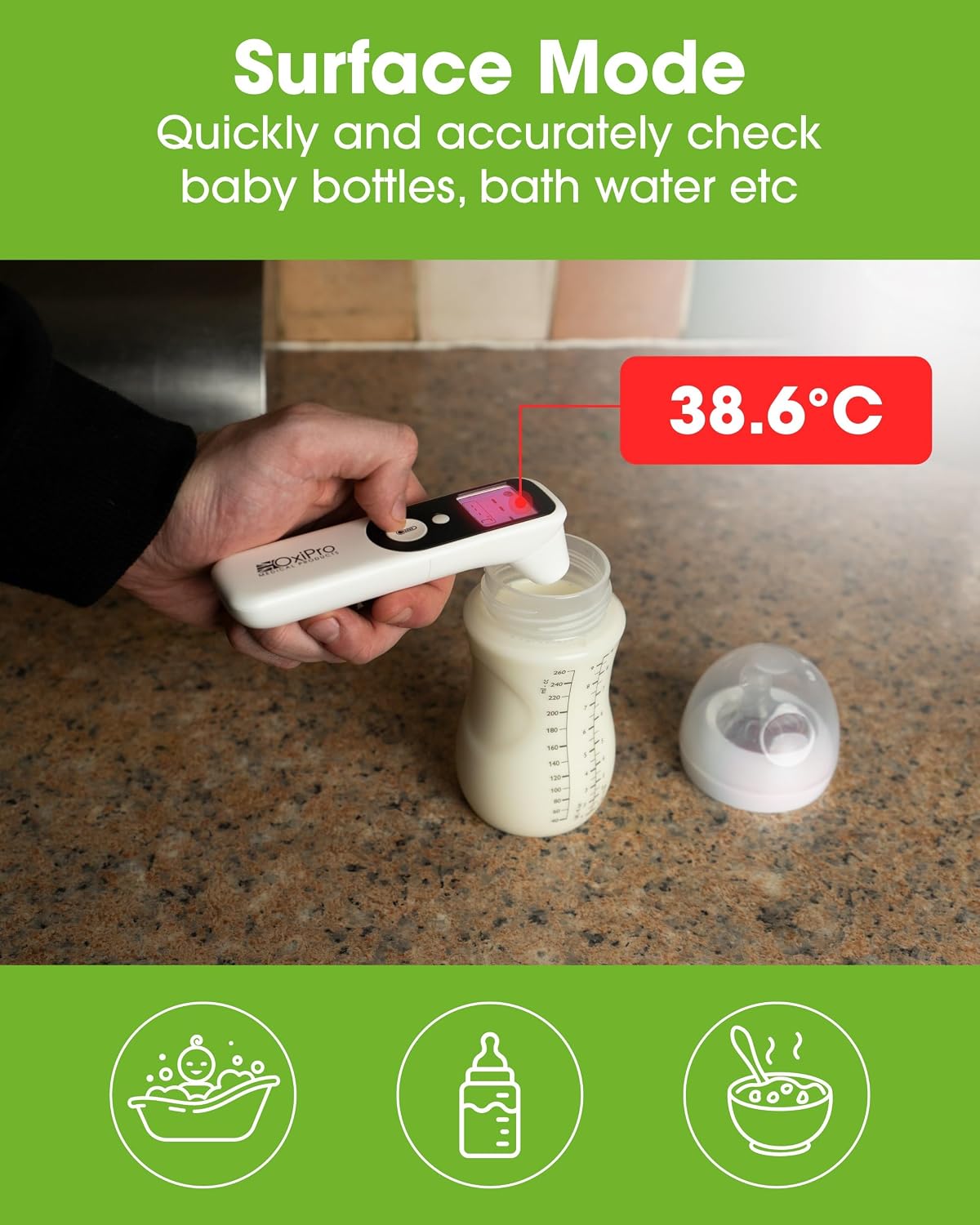 OxiPro TH1 Thermometer - Which? and Health & Pharma Award Winner 2026 - In-Ear, Forehead, Non-Touch & Baby Modes - Infrared Thermometer for Newborn, Baby, Kids, Children & Adult Temperature