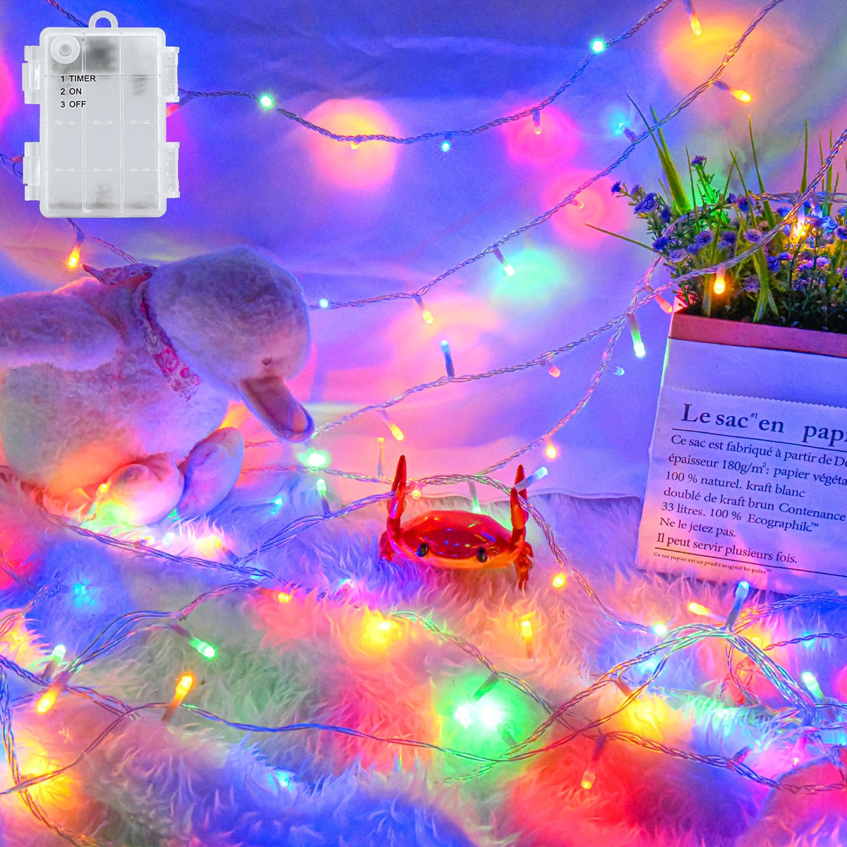 cshare Battery Fairy Lights, 2M 20 LED Fairy Lights Battery Operated with Timer, IP65 Waterproof String Lights for Jar Garden Camping Christmas Indoor Outdoor Decorations, Warm White