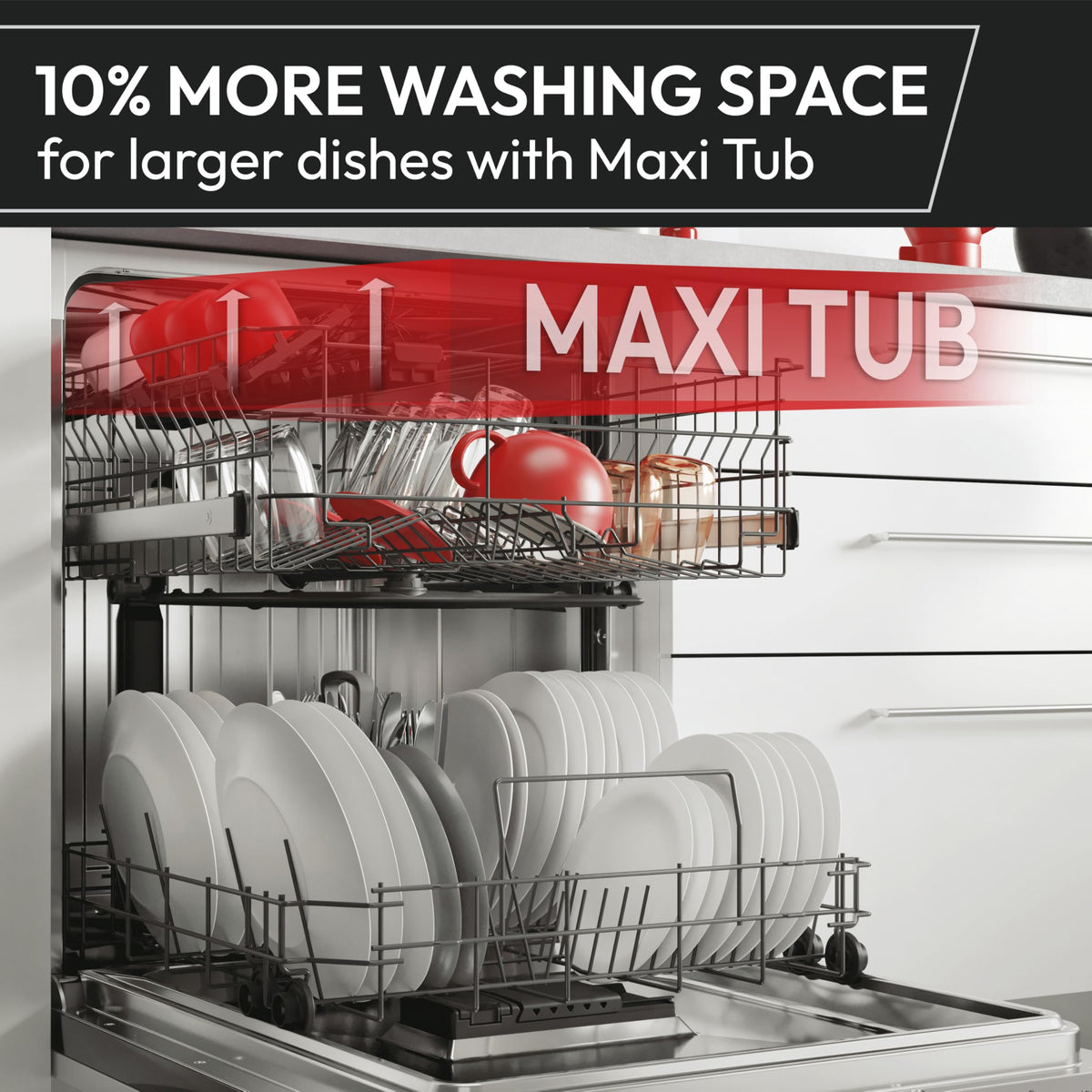 Hoover H-DISH 300 Dishwasher, 13 Place Settings, Black, C Class