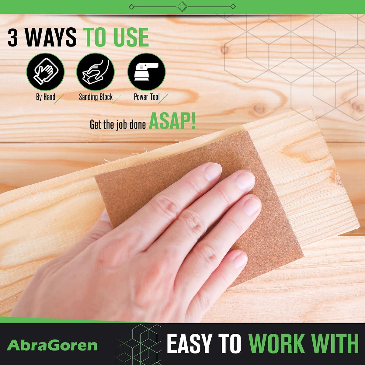 Pack of 10 Sand Paper Sheets - Mixed Grits, 3x Fine, 4x Medium, 3x Coarse - Assorted Sandpaper for Wood and Walls (Premium)