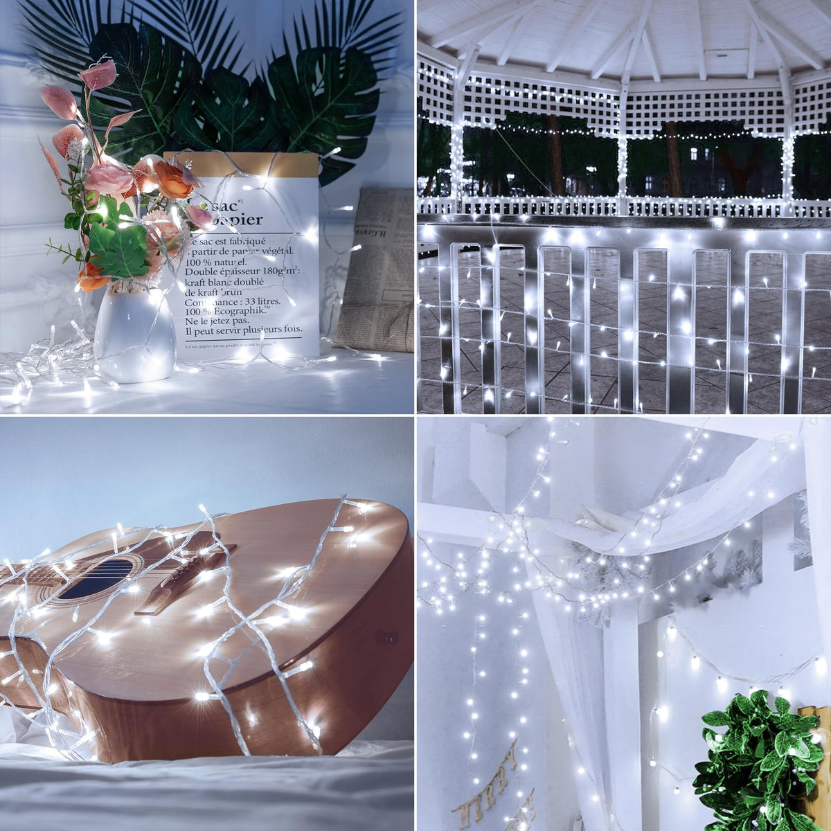 Ollny Fairy Lights Mains Powered 20m 200 LED Outdoor String Plug Remote