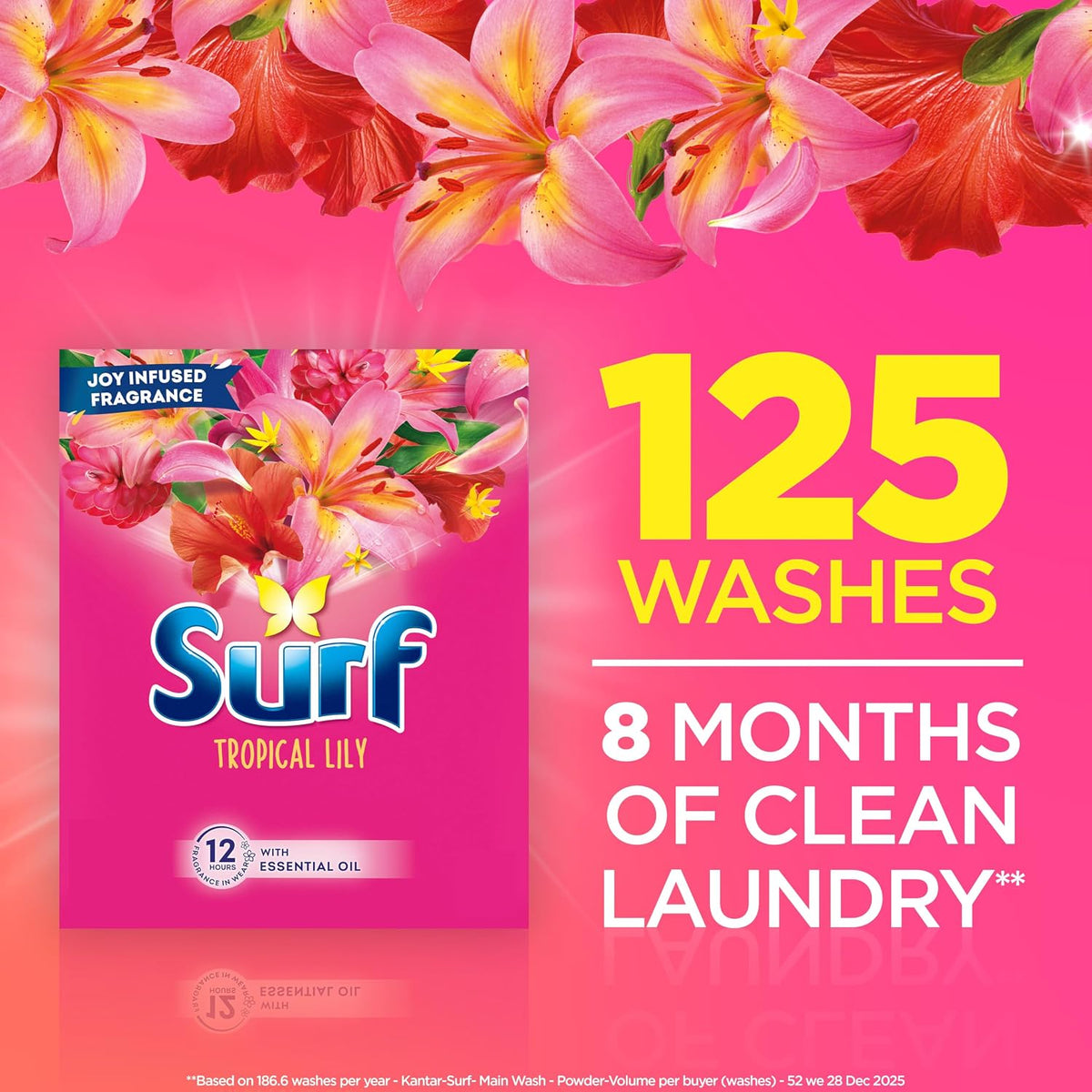 Surf Tropical Lily Detergent Washing Powder 125 Washes (6.25kg)