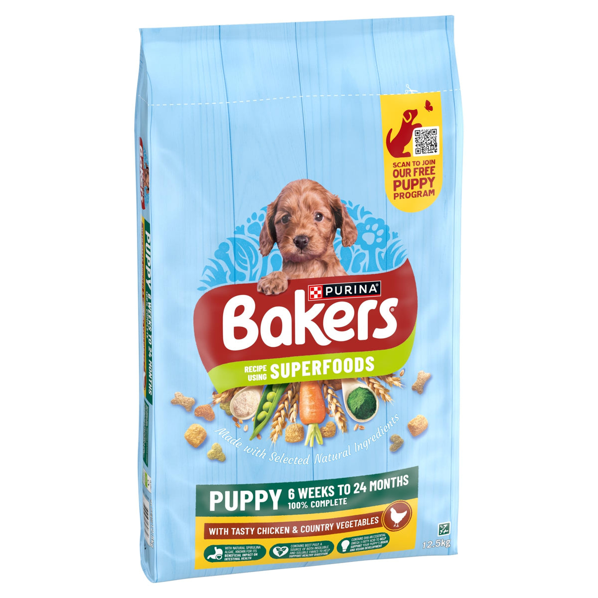 BAKERS Superfoods Small Dog Adult Dry Dog Food Chicken 1.1kg (Pack of 5)