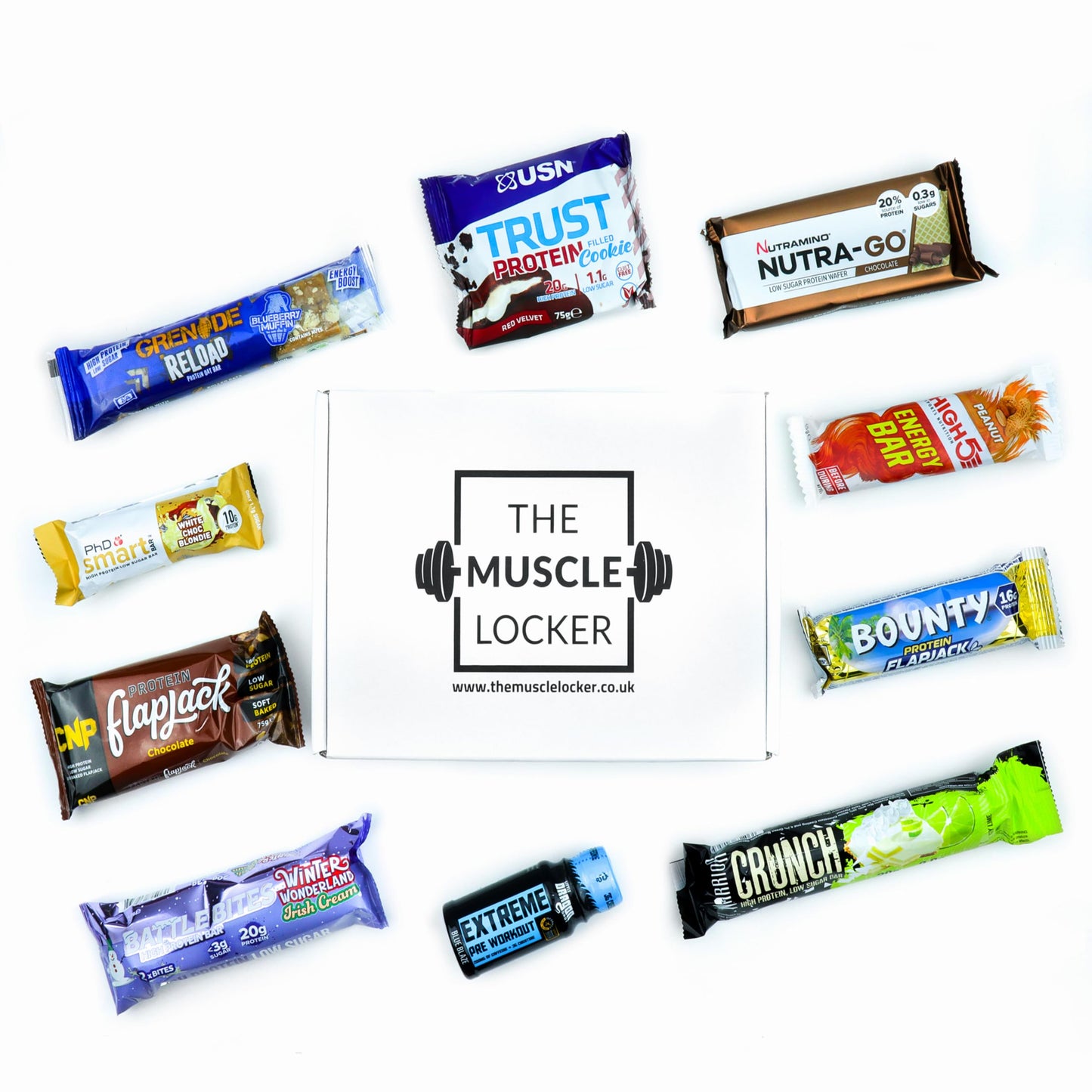 Muscle Locker Protein Snack Box - Gym Gifts for Men & Women - High Protein Hamper with Bars & Snacks - Fitness Gift for Gym Lovers - High Protein Selection Box