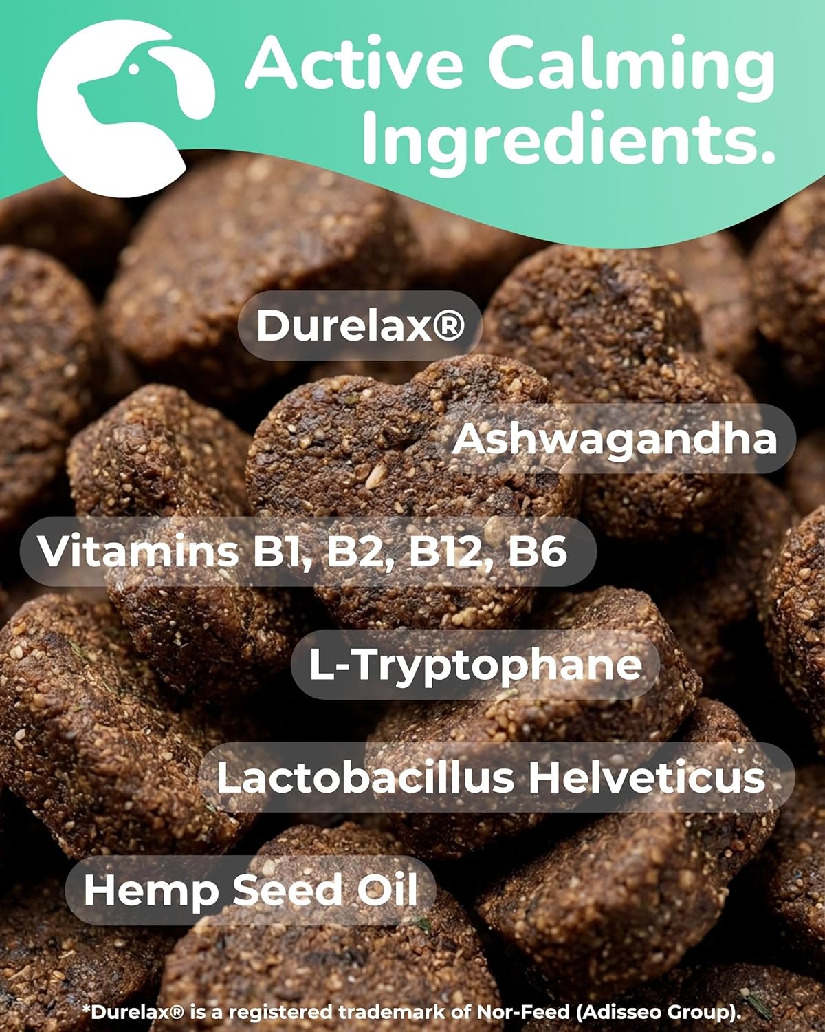 Clever Calming Dog Treats, 100% Natural Supplement, Behavioural Health, Reduces Stress, Fear, Hyperactivity, Aggression, Dog Anxiety Relief & Relaxation, 120 Grain Free Dog Treats