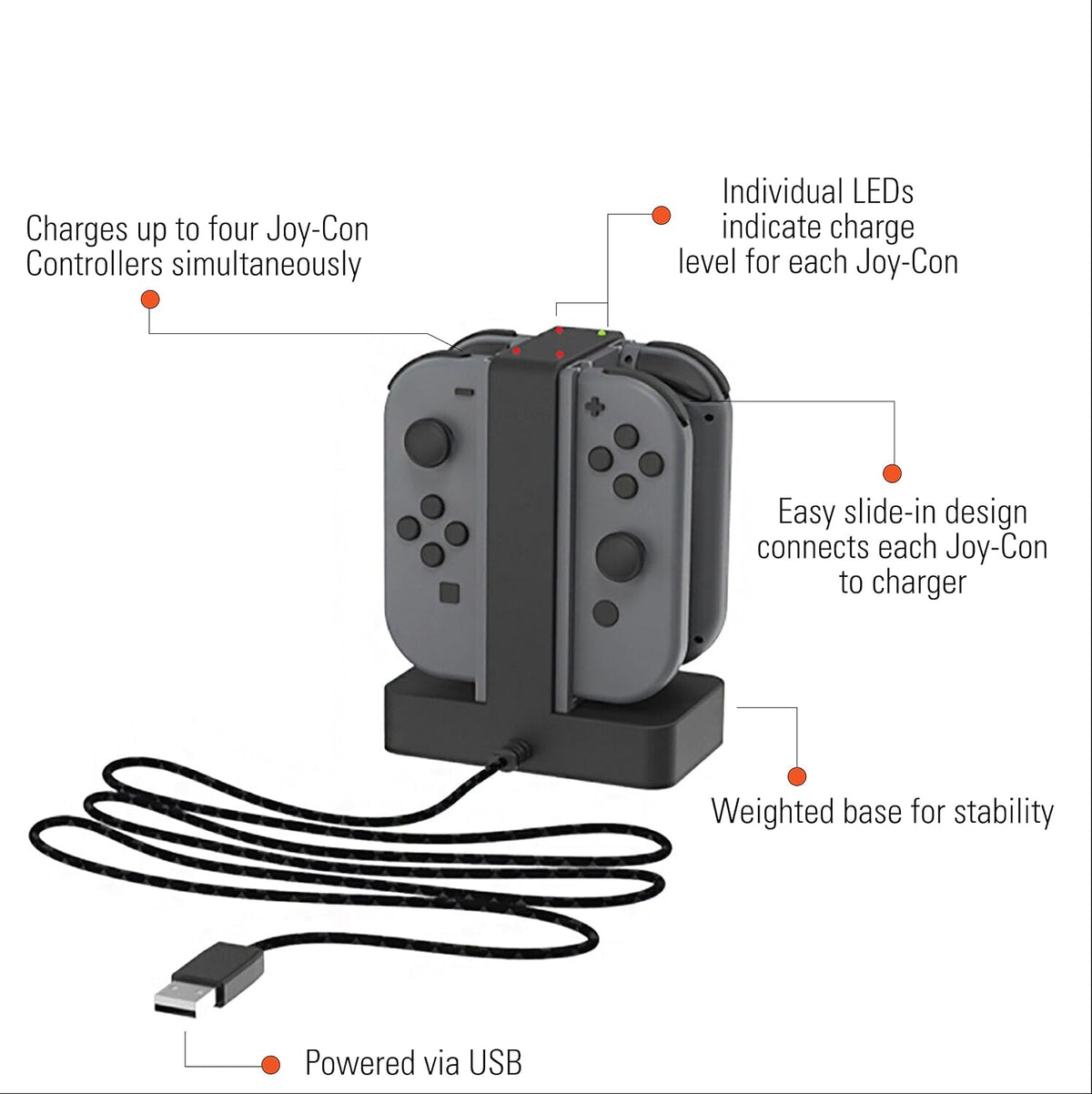 PowerA Charging Station for Nintendo Switch Joy Con Controllers - Nintendo Licensed