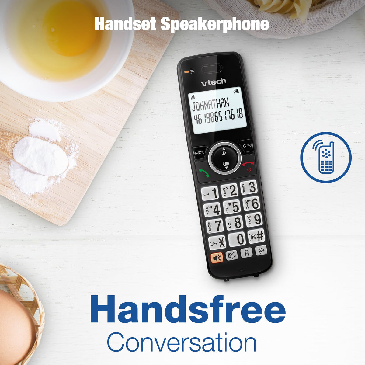 VTech EA5050 DECT Cordless Phone with Answering Machine,Nuisance Call Blocker, Volume Booster, Easy-to-Read Backlit Display, 18 Hours Talk-time, Handsfree Speakerphone, Single Handset