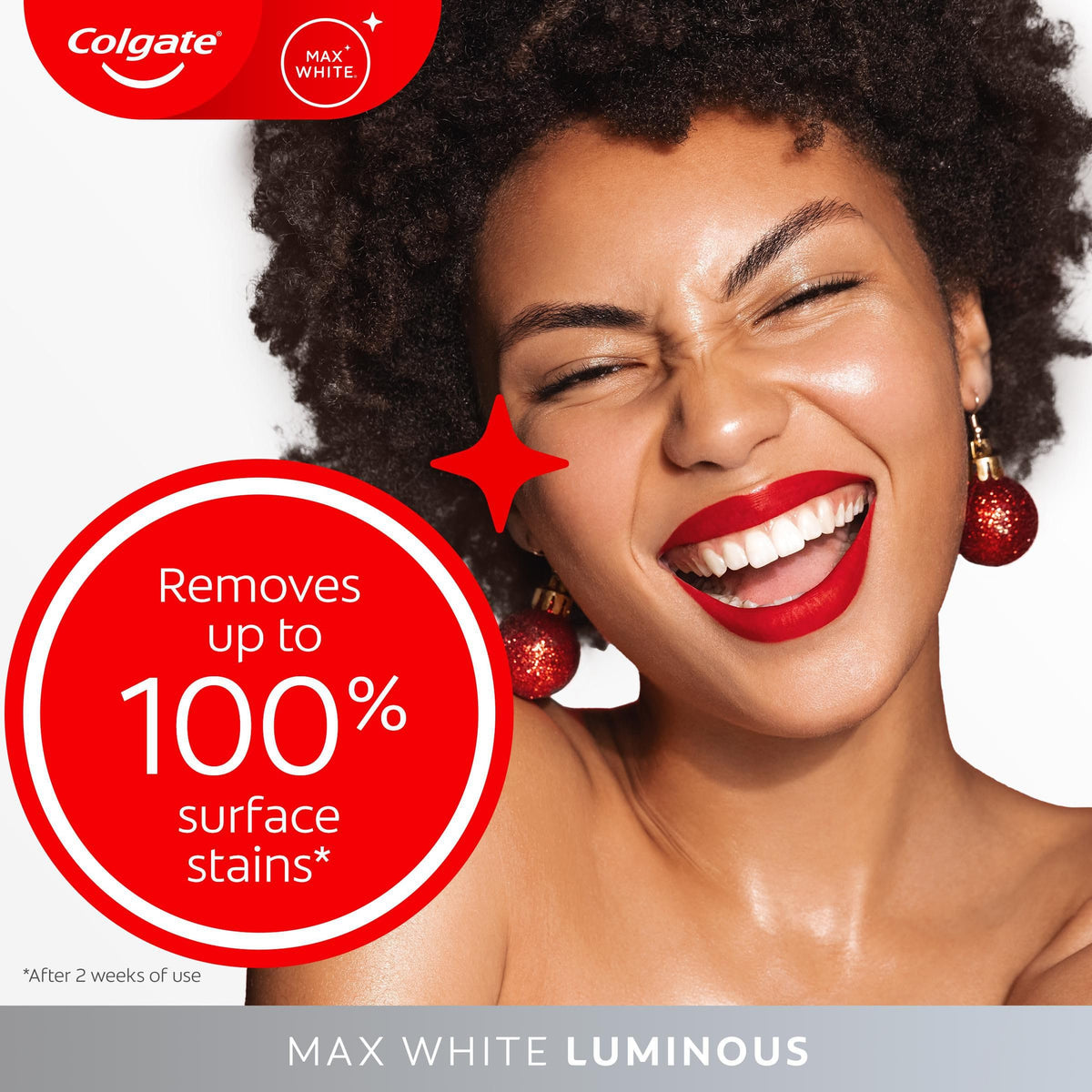 Colgate Max White Purple Reveal Teeth Whitening Toothpaste - Clinically Proven to Remove up to 100% of Surface Stains** - Fluoride Toothpaste - Colgate Multipack - 4 X 75ml