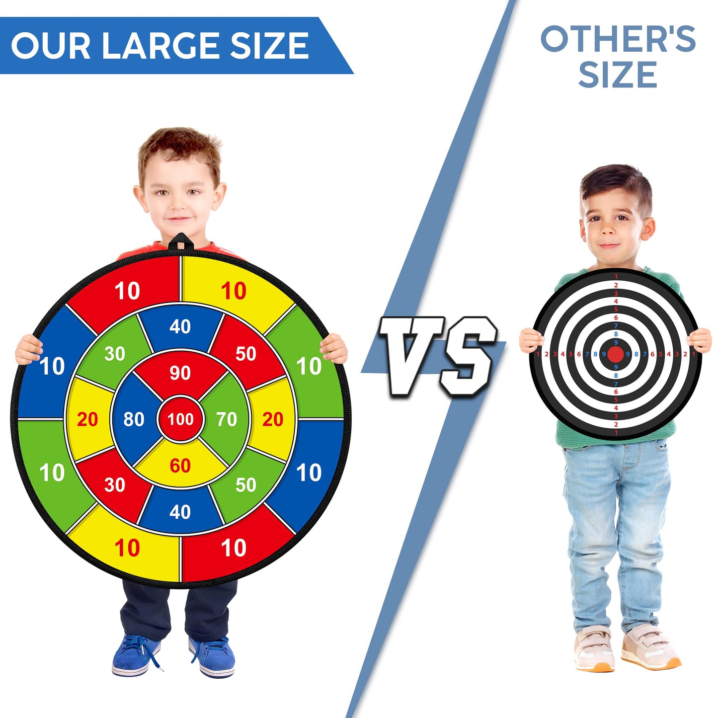 Kids Dart Board Set,Double Sided Dart Board,12 Sticky Balls,6 Darts,Indoor & Outdoor Party Games Toys Gifts for 3 4 5 6 7 8 9 10 11 12+ Year Old Boys Girls Adult
