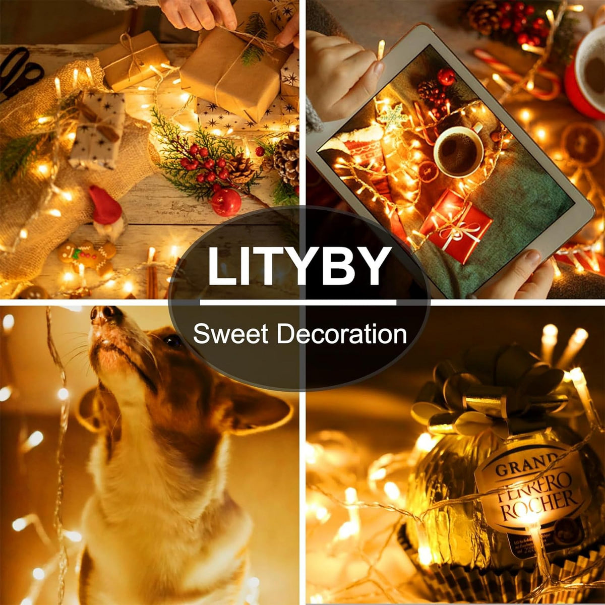 LITYBY Fairy Lights Plug in Waterproof,120LED String Lights Main Powered