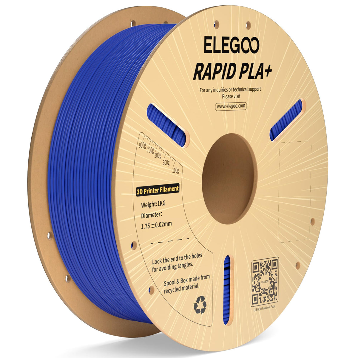 ELEGOO Rapid PLA Plus 3D Printer Filament 1.75mm Bundle 8 Colours 8 * 250g