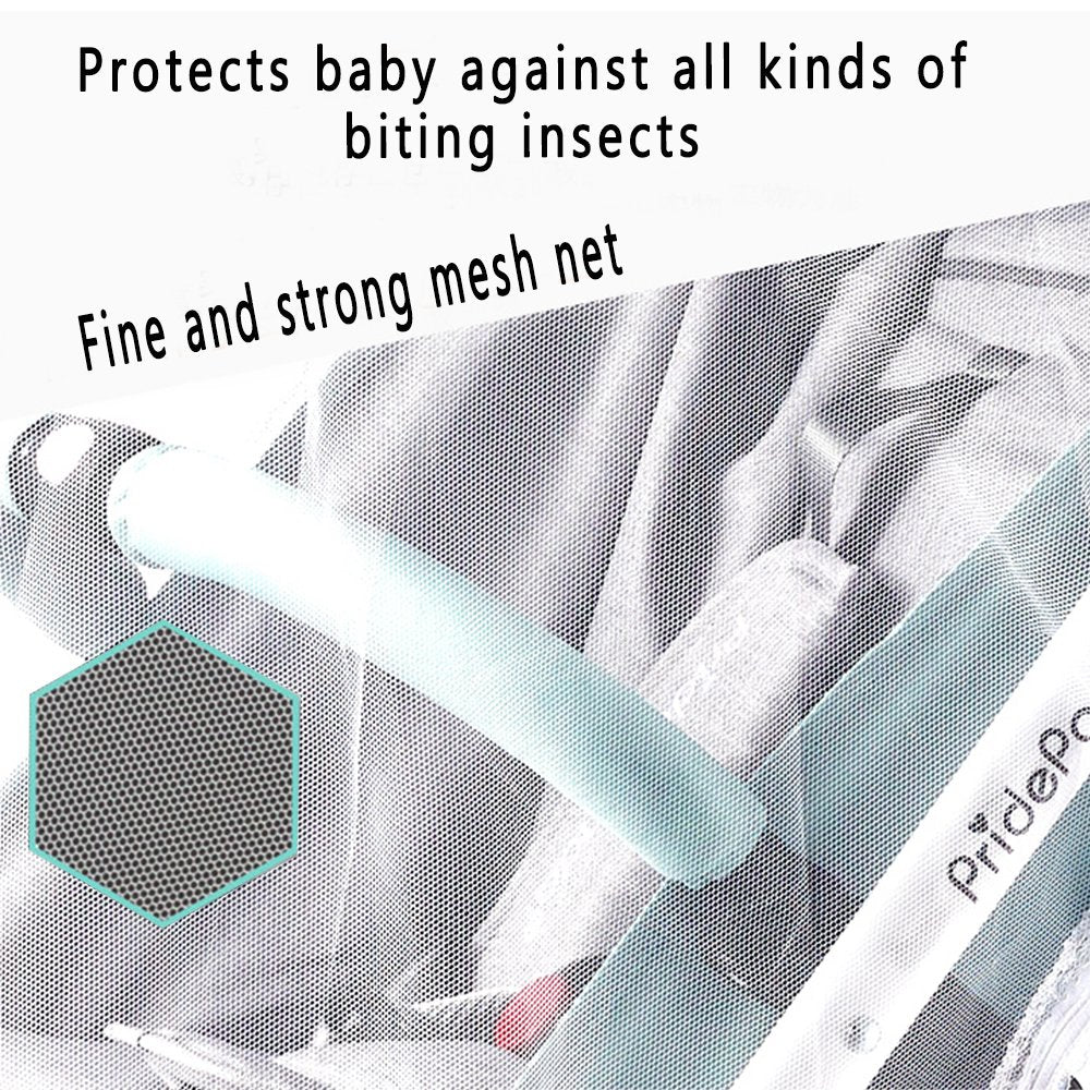 Pram Net, Universal Mosquito Fly Bug Insect Net Protection Cover for Buggy Carrycot Bed Stroller Bassinet Basket Jogger Travel Cot