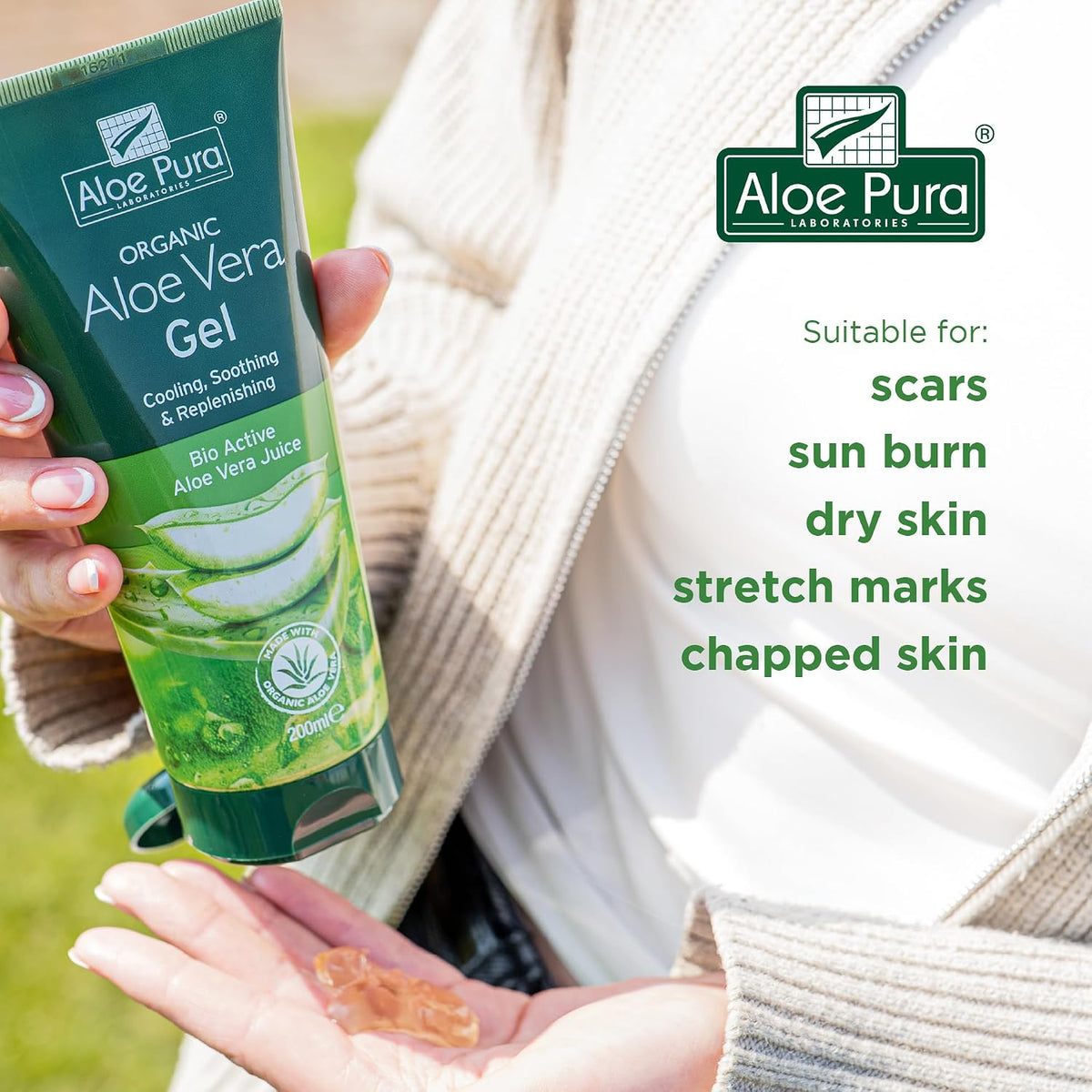 Aloe Pura, Organic Aloe Vera Gel, Natural, Vegan, Cruelty Free, Paraben & SLS Free, Cooling, Soothing, 100ml
