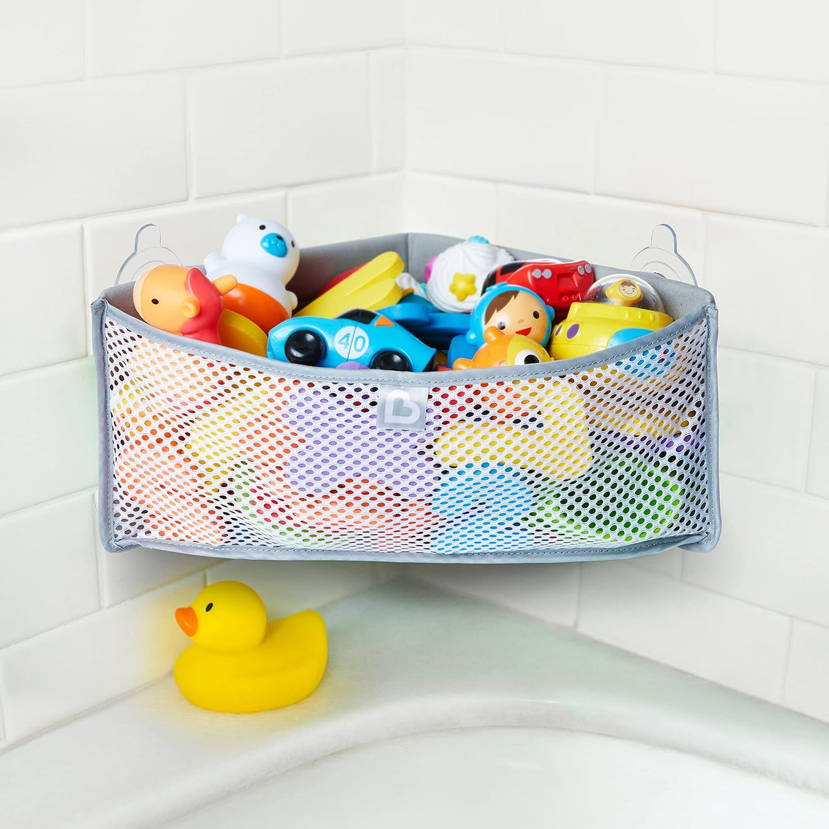 Munchkin High'n Dry Corner Bath Toy Organiser, Grey