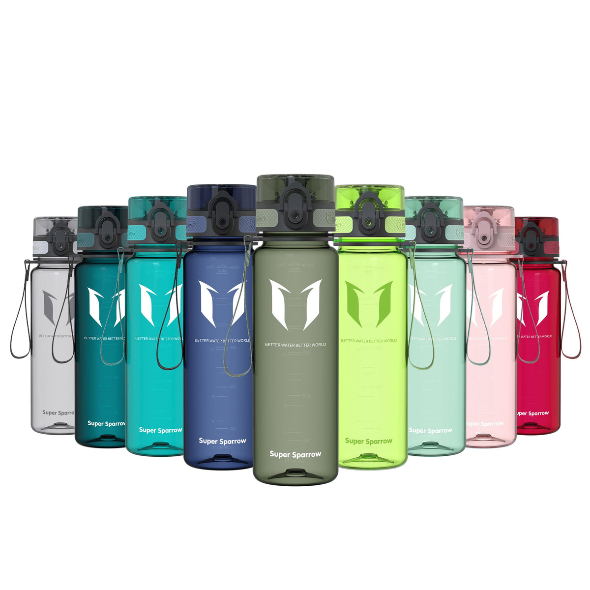 Sparrow Water Bottle 500ml/750ml/1L BPA-Free Tritan Drinks Bottle One-Click