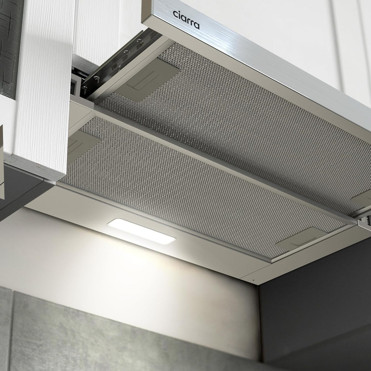 CIARRA Telescopic Cooker Hood 60cm 391m³/h LED Light 2-Speed A++ CBCS6906D