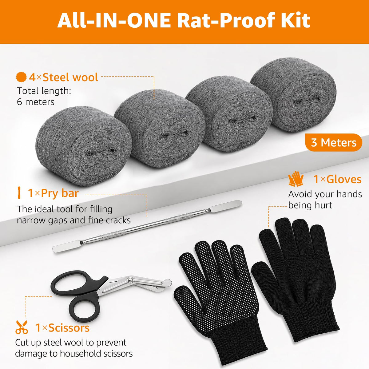 PICK FOR LIFE Steel Wool Mice Blocker 2 Pack Coarse Wire Wool Rat Fill Hole