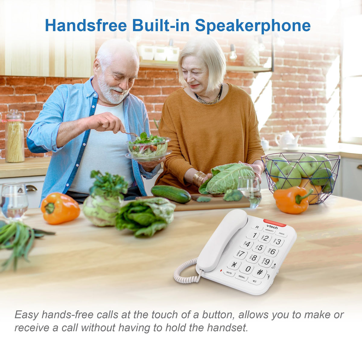 VTech CD1100 Trimstyle Corded Home Phone.No AC Power Required,Landline Phone with last number redial key,ringer control,receiver volume control,recall key,hearing aid compatible,table&wall mountable